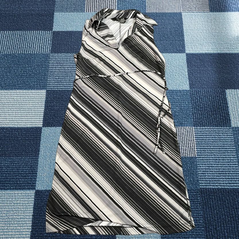 Express Express Dress Shirt Womens 3/4 Black Striped Collared Sleeveless Belted Mini Shift XS-4 Regular Mens? Size S / US 4 / IT 40 - 1 Thumbnail
