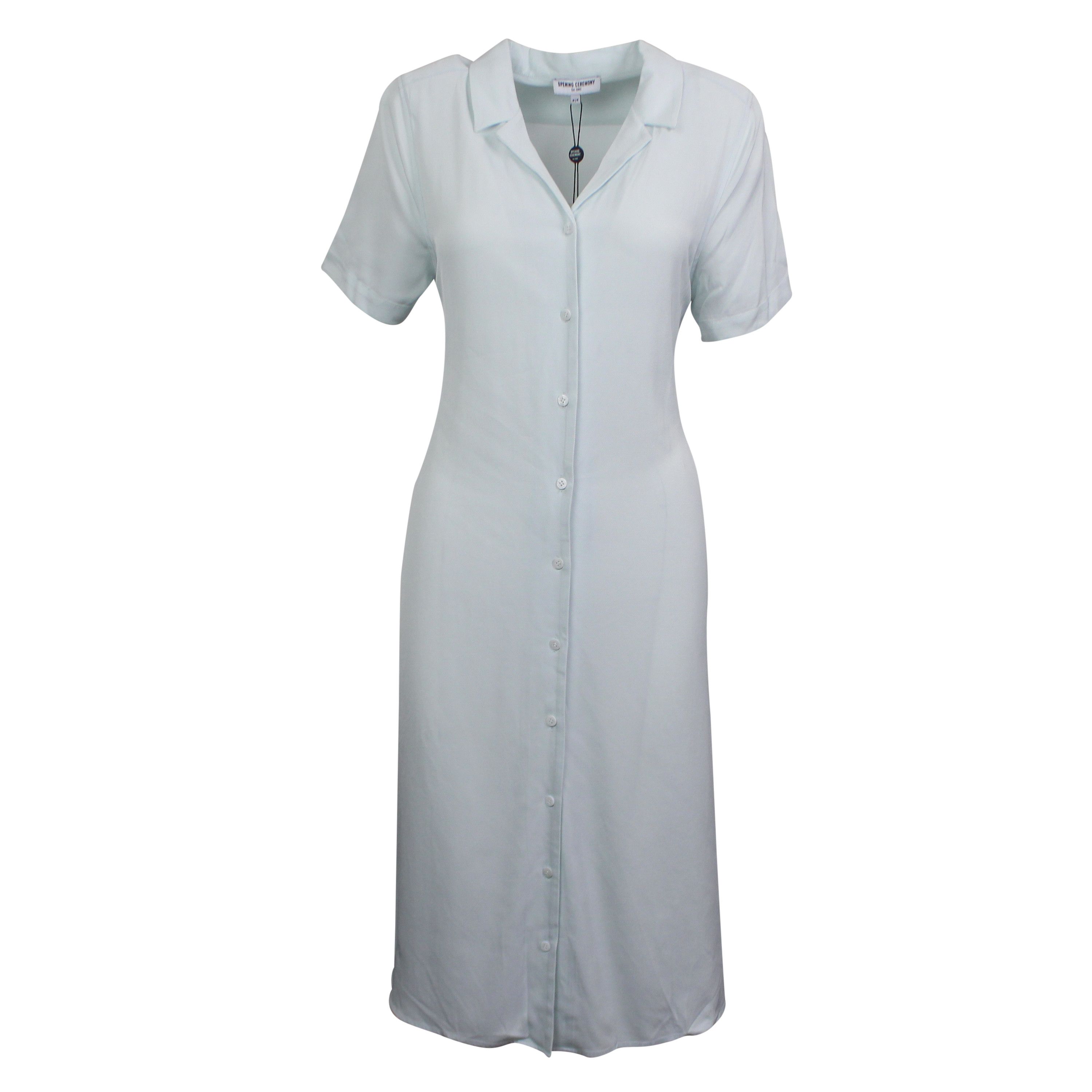 image of Opening Ceremony Slate Blue Lace Up Back Long Shirt Dress Size L, Men's