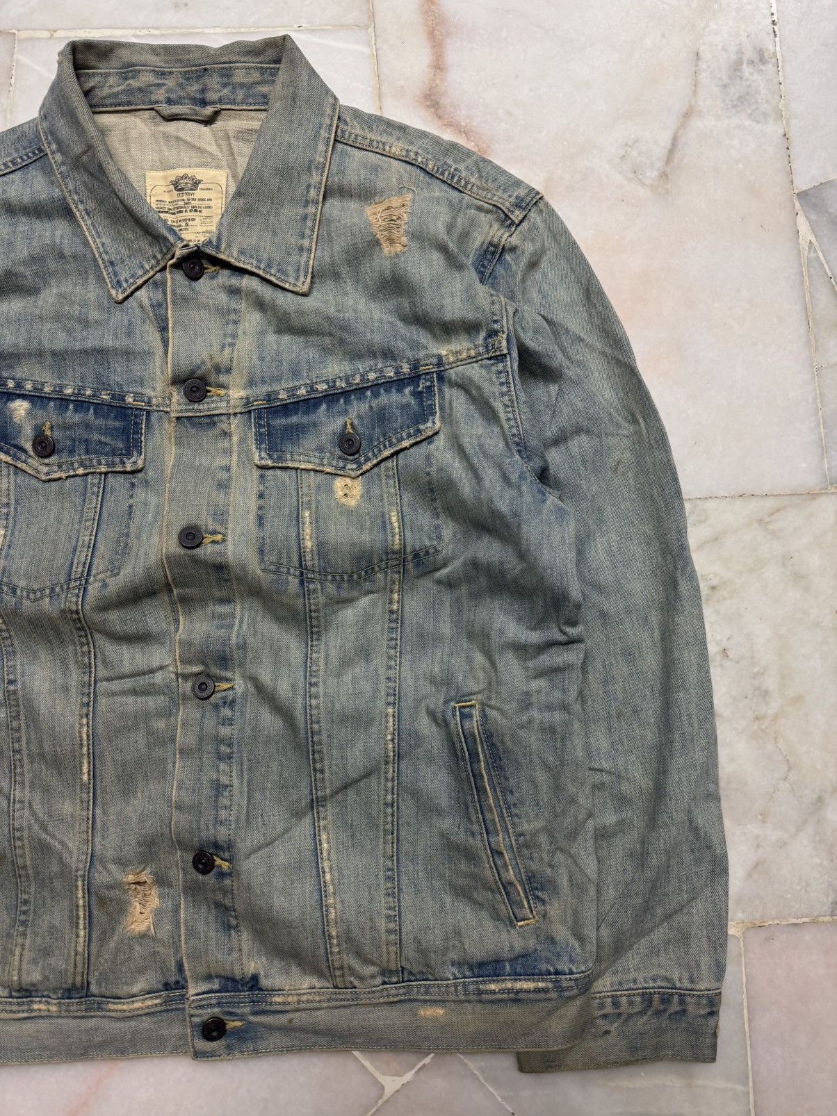 If Six Was Nine 💥GRUNGE💥90s STYLE OLD NAVY DISTRESSED MUDWASH POCKET DENIM Size US XXL / EU 58 / 5 - 6 Thumbnail