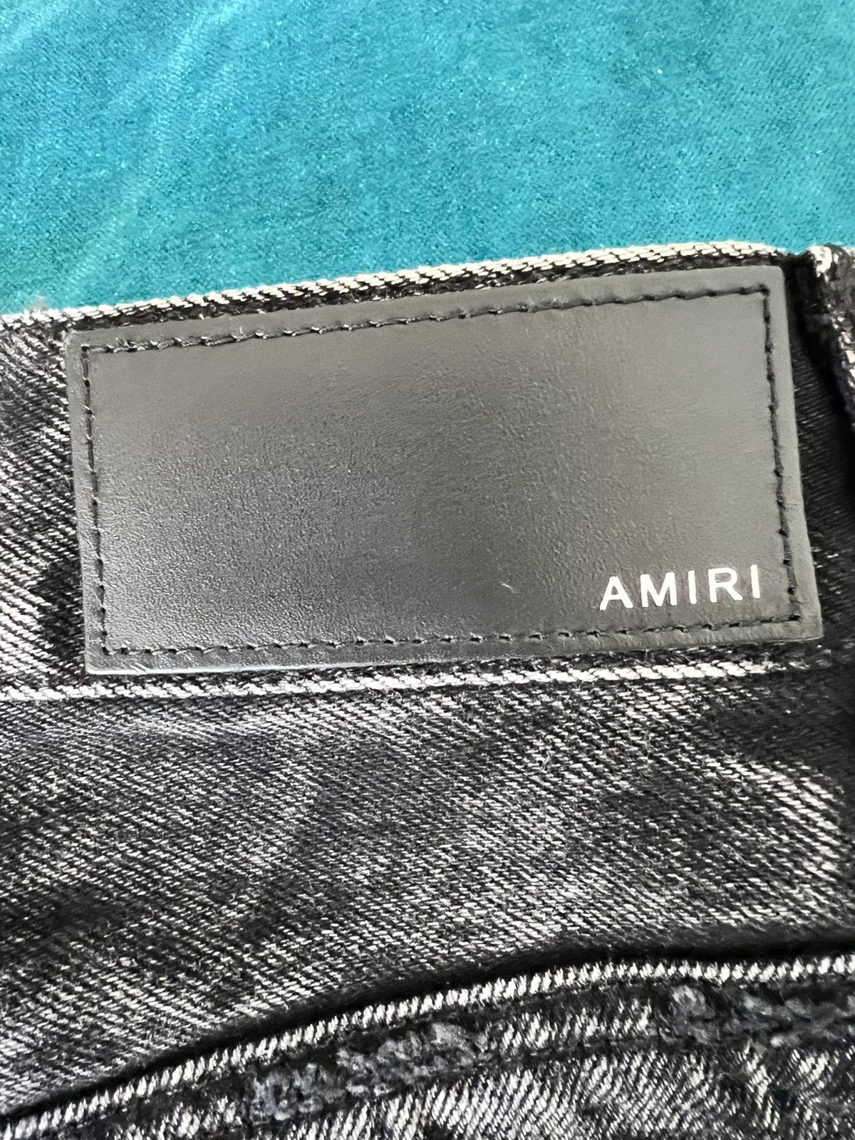 Amiri Amiri Black Distressed Contrast Stripe Printed Denim Shorts Size US 30 / EU 46 - 11 Thumbnail