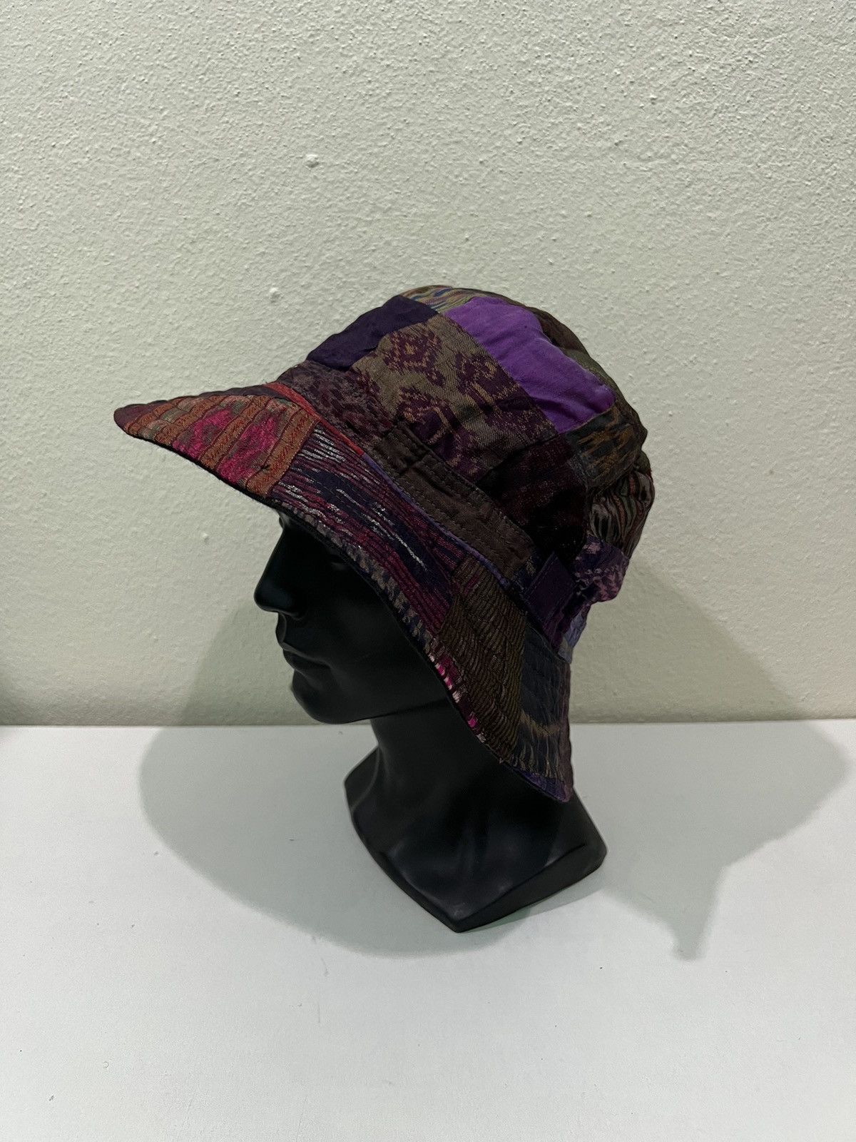 SikSilk Vintage Thailand Silk Patchwork Style Bucket Hats Size ONE SIZE - 3 Thumbnail