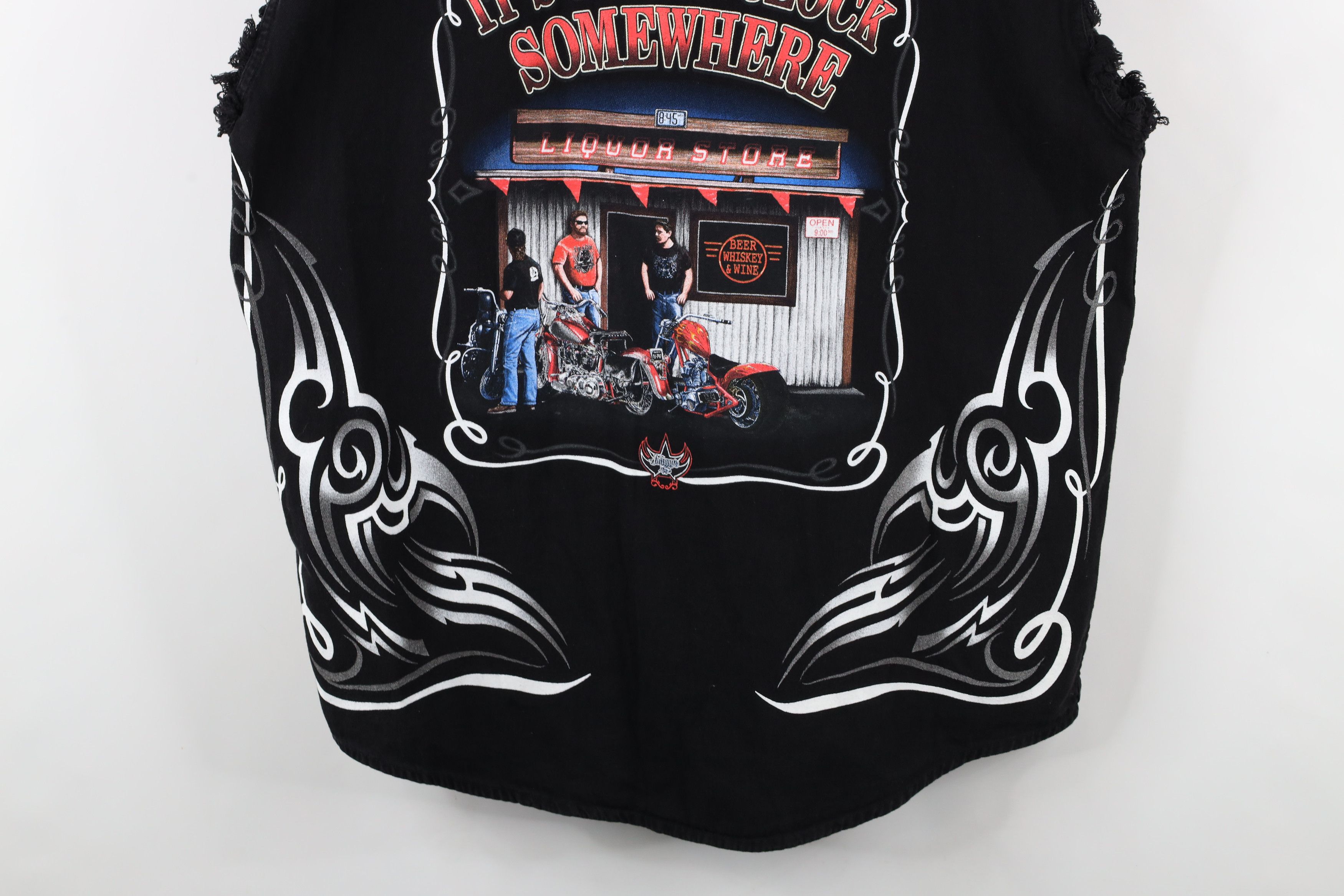 Vintage Vintage 90s Y2K Tribal Motorcycle Cut Off Denim Button Shirt Size US L / EU 52-54 / 3 - 19 Thumbnail