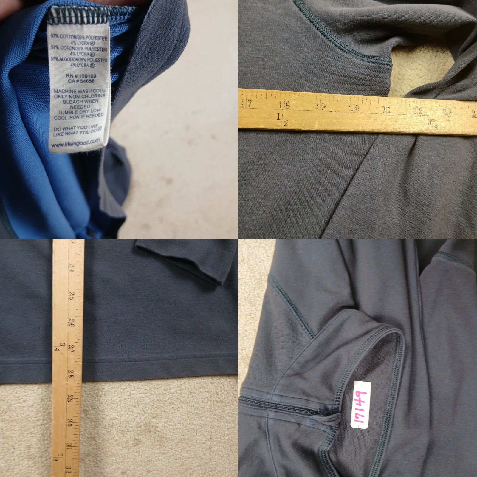 Life is Good Life Is Good 1/4 Zip Pullover Mens Medium Blue Bikes Bicycles Casual Shirt Sports Outdoor Size US M / EU 48-50 / 2 - 8 Thumbnail