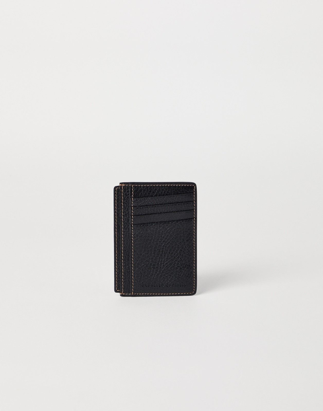 Brunello Cucinelli o1la1rc1a0326 Size: OS / Leather Card Holder in Black Size ONE SIZE - 3 Thumbnail