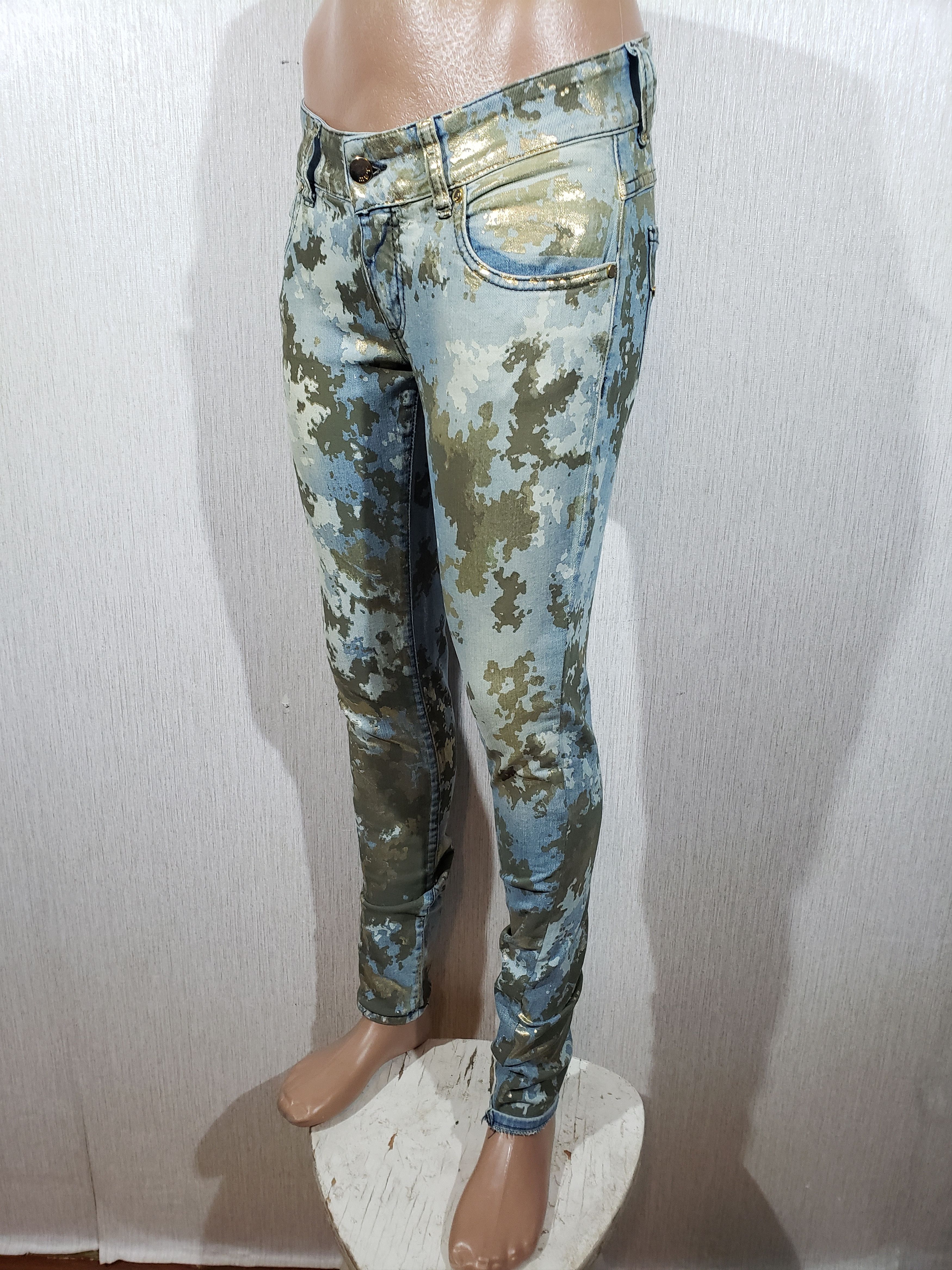Jean Wonderful women's jeans in blue with camouflage. Size 30" / US 8 / IT 44 - 2 Thumbnail
