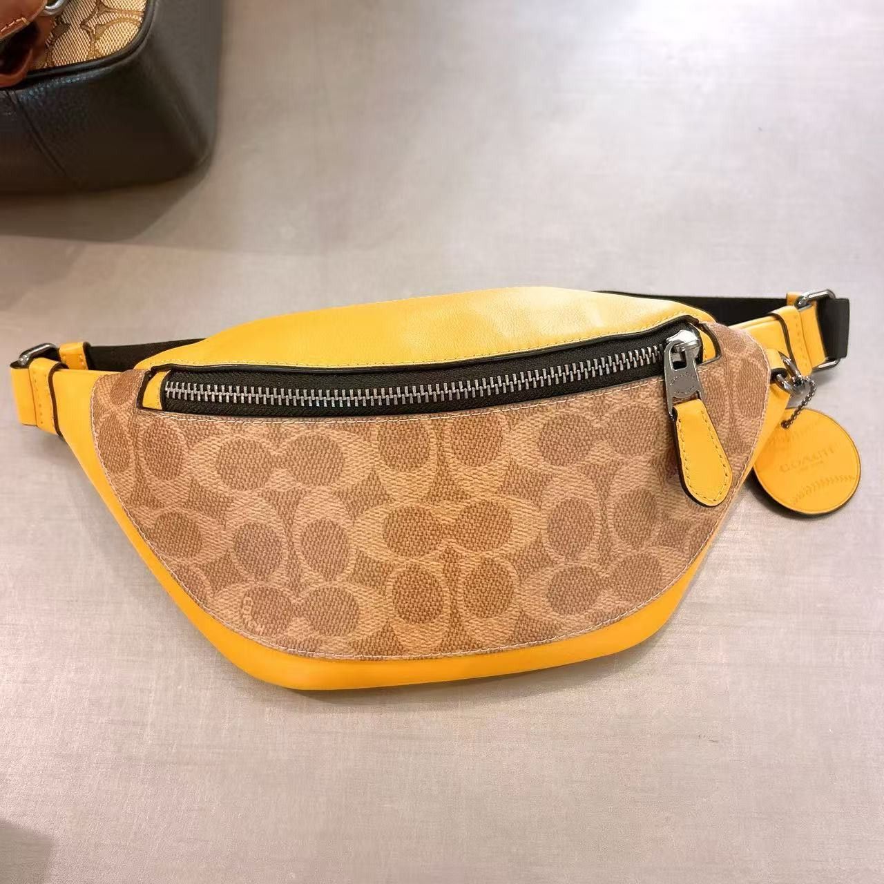 Coach NWT Coach Warren Mini Belt Bag Colorblock Buttercup CAX42 Size ONE SIZE - 1 Thumbnail