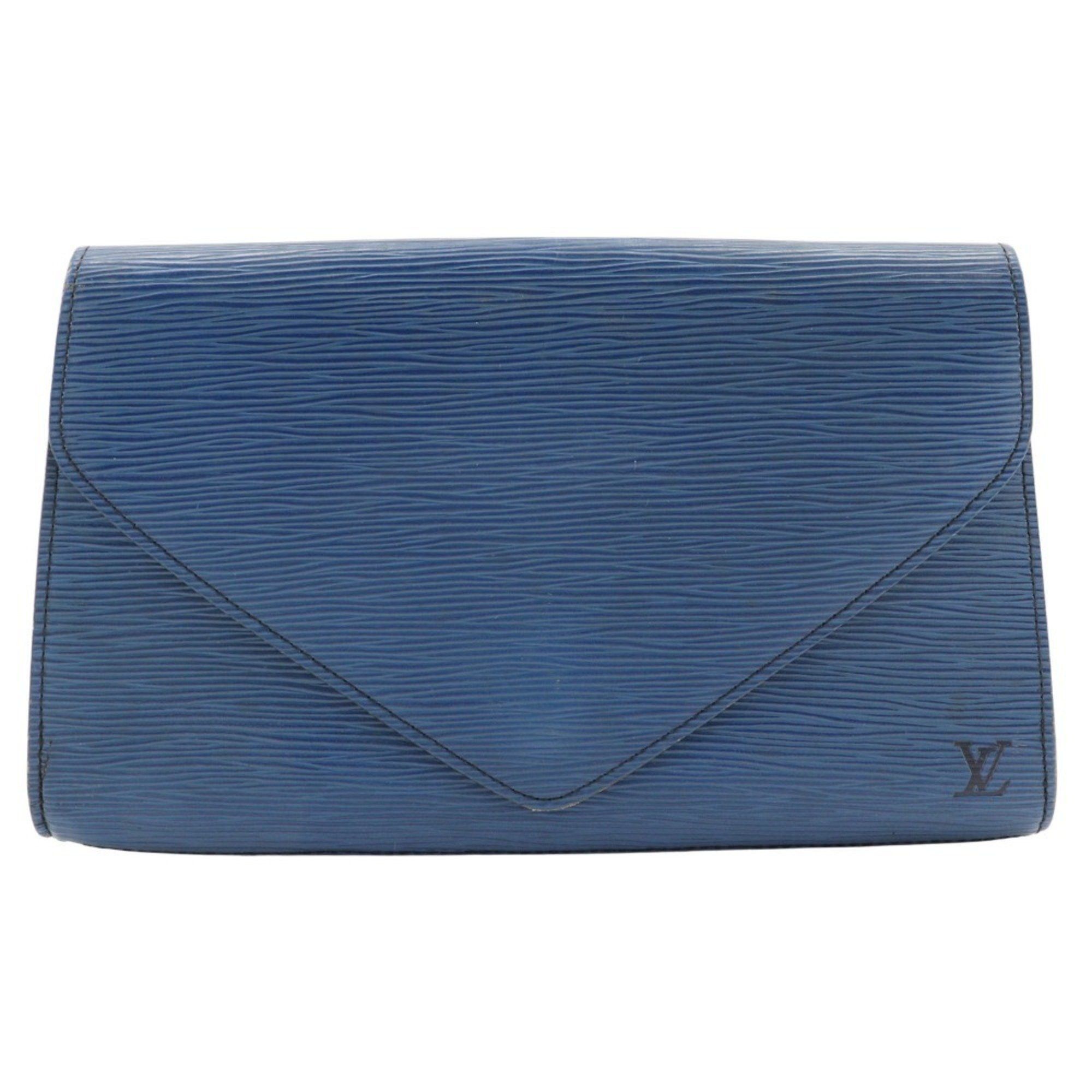 Louis Vuitton Louis Vuitton Art Deco Clutch Bag Second M52635 Epi Leather Toledo Blue 1990 A5 Snap Button Women's Size ONE SIZE - 1 Thumbnail