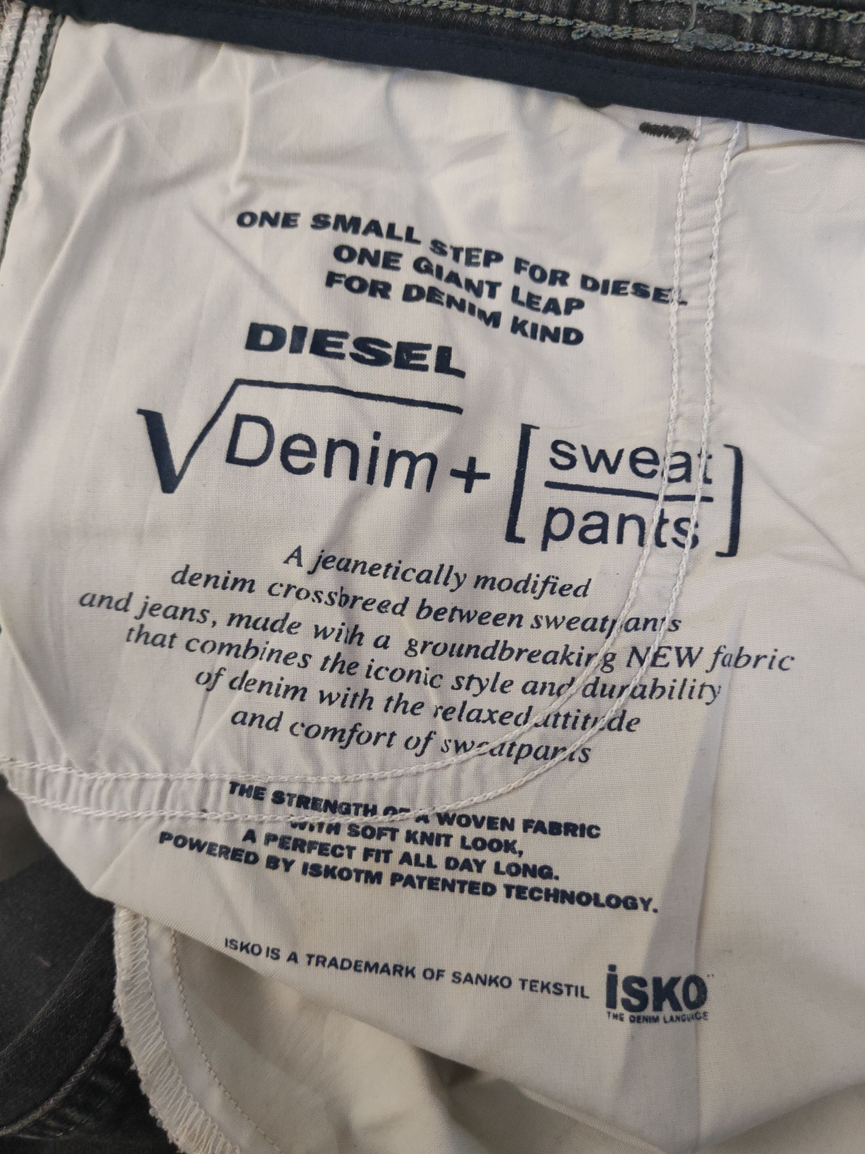 Diesel DL Diesel Black Ripped Soft Jeans sweatpants #46-237T Size US 33 - 14 Thumbnail