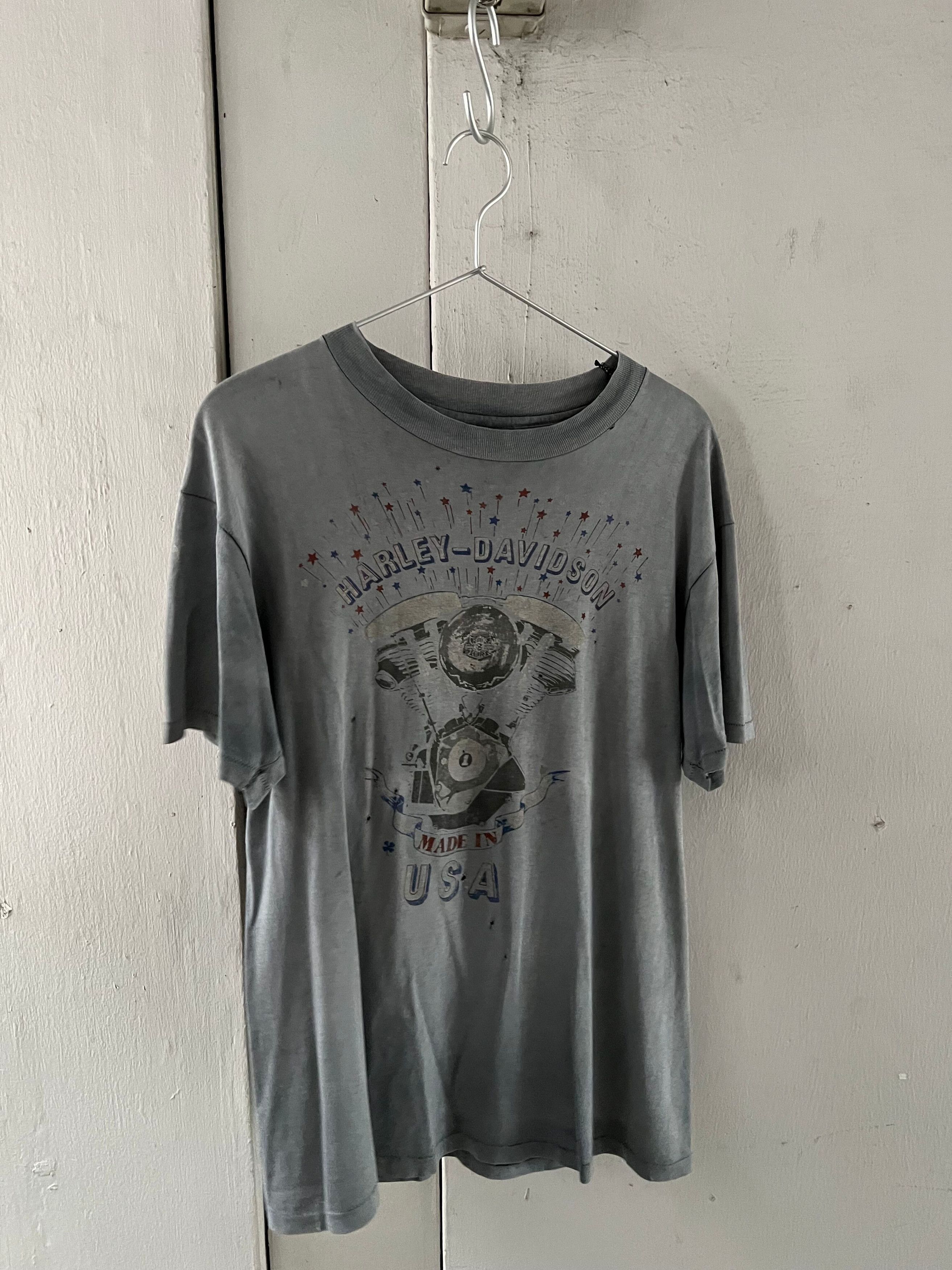 Harley Davidson × Vintage Super faded distressed Harley Davidson tee Size US L / EU 52-54 / 3 - 1 Thumbnail