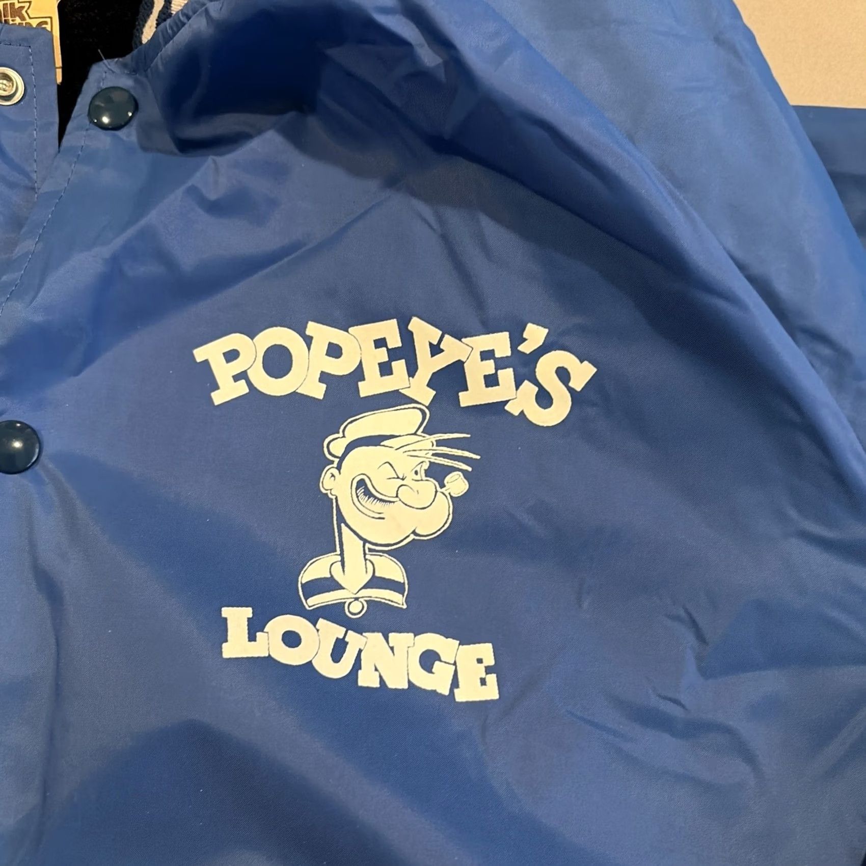 Chalk Line VINTAGE Chalk Line Popeye's Lounge Deauville Inn Fleece Lined Jacket L Blue Bomber Jacket Men Size US L / EU 52-54 / 3 - 2 Thumbnail