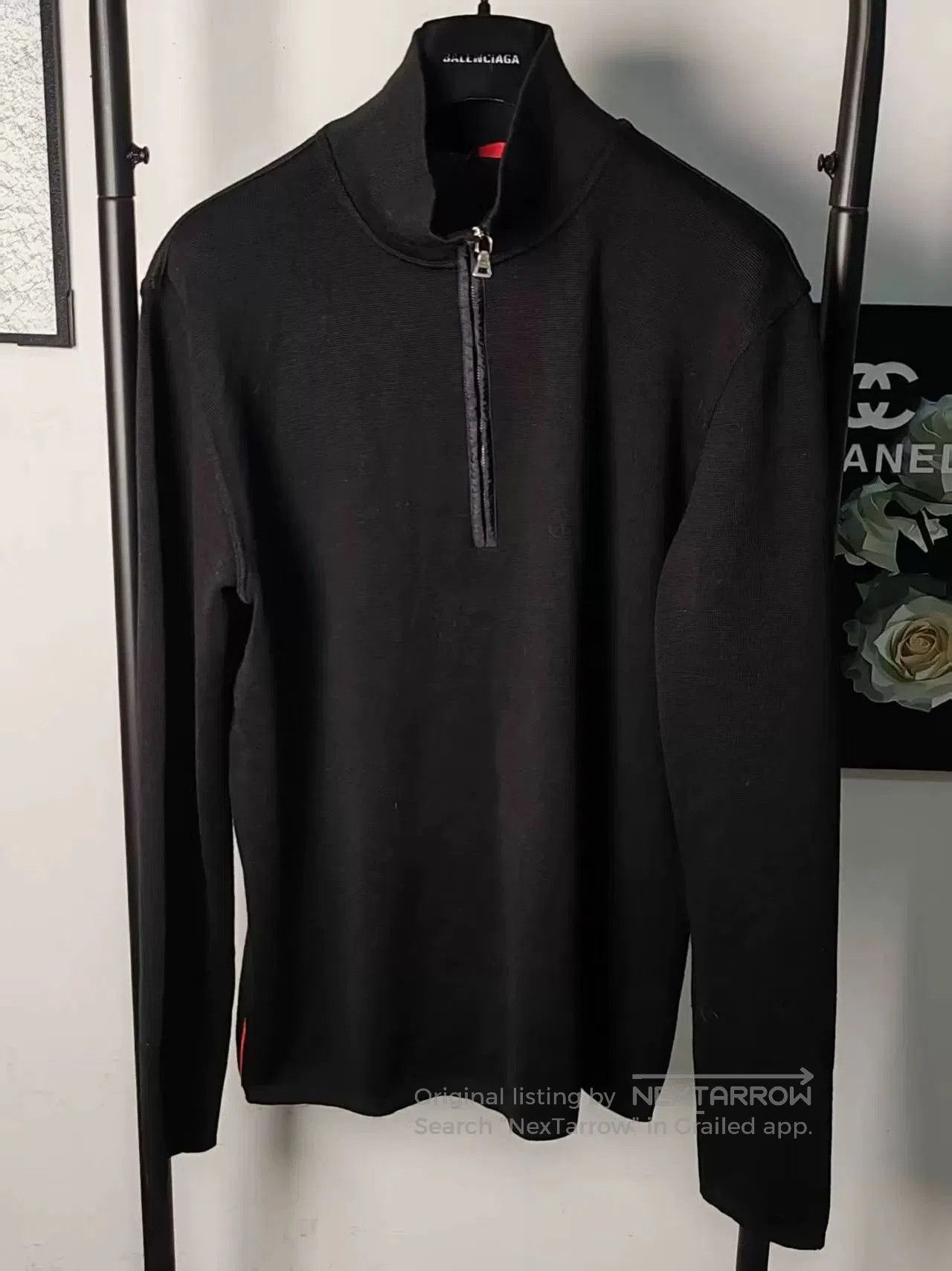 Prada Prada Logo Wool Coat with Stripe Detail. Size US M / EU 48-50 / 2 - 1 Thumbnail