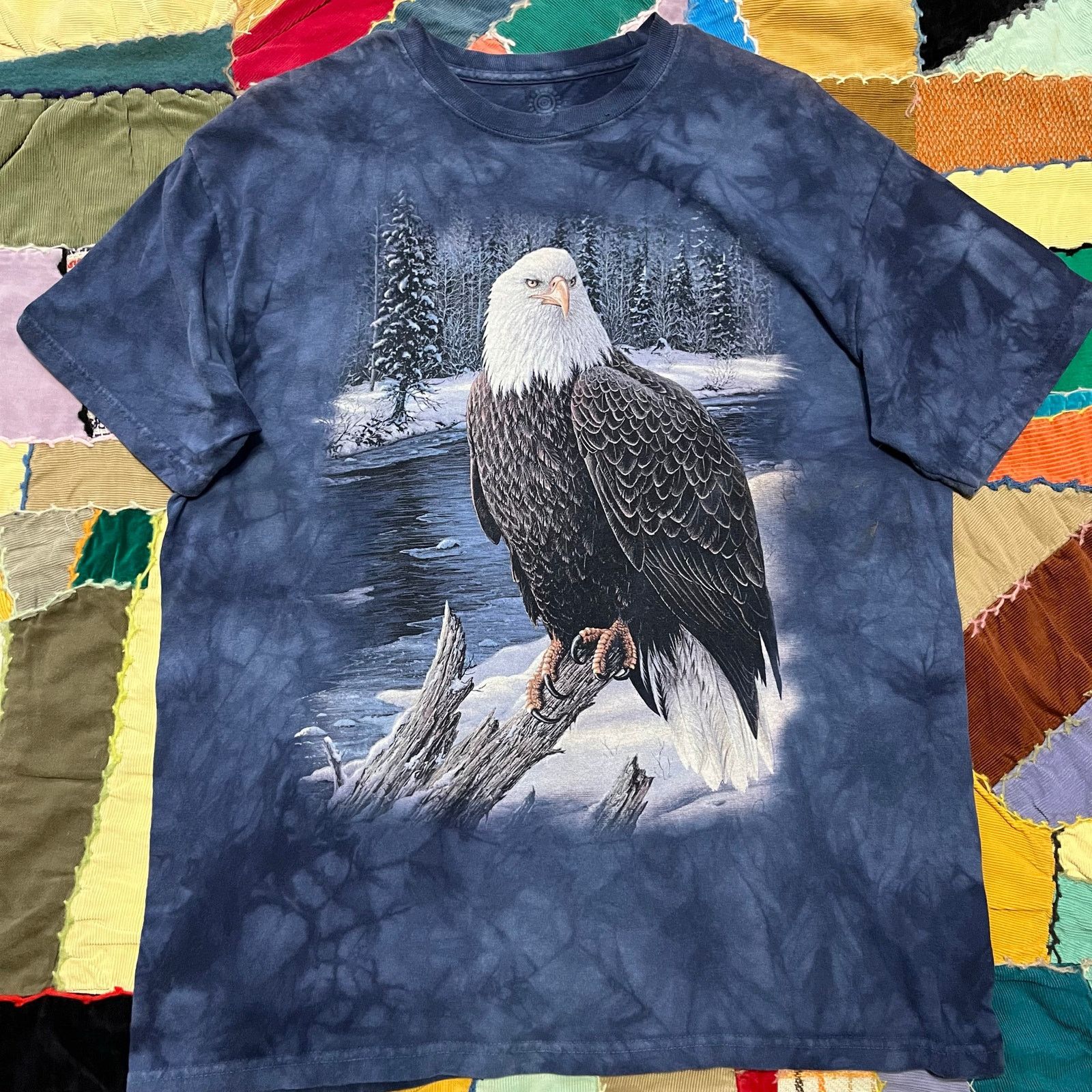 The Mountain The Mountain Winter Eagle Graphic Blue Tye Dye Shirt L / XL Size US L / EU 52-54 / 3 - 1 Thumbnail