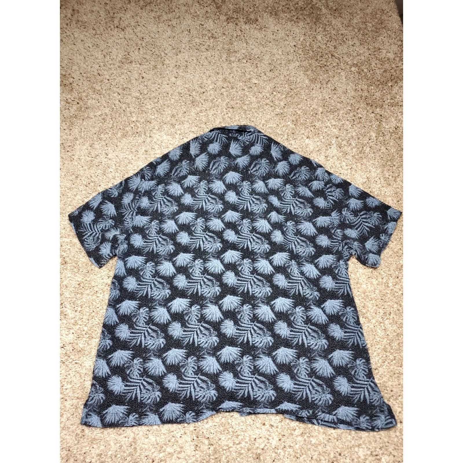 Nat Nast Nat Nast Shirt XL Mens Blue Silk Blend Palm Leaves Short Sleeve Button Up Size US XL / EU 56 / 4 - 6 Thumbnail