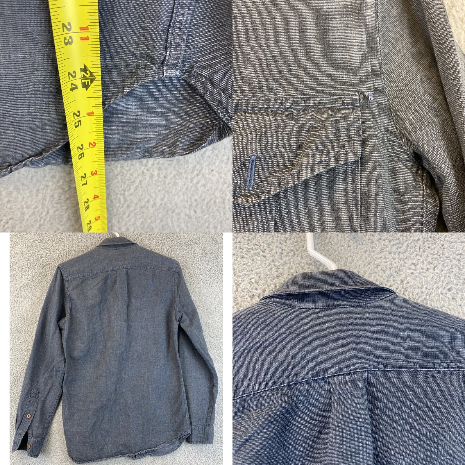 J.Crew VINTAGE J.CREW Men's Button-Up Shirt XS Gray Slim Fit Twill Plaid Long Sleeve Collared Modern Size US XS / EU 42 / 0 - 8 Thumbnail