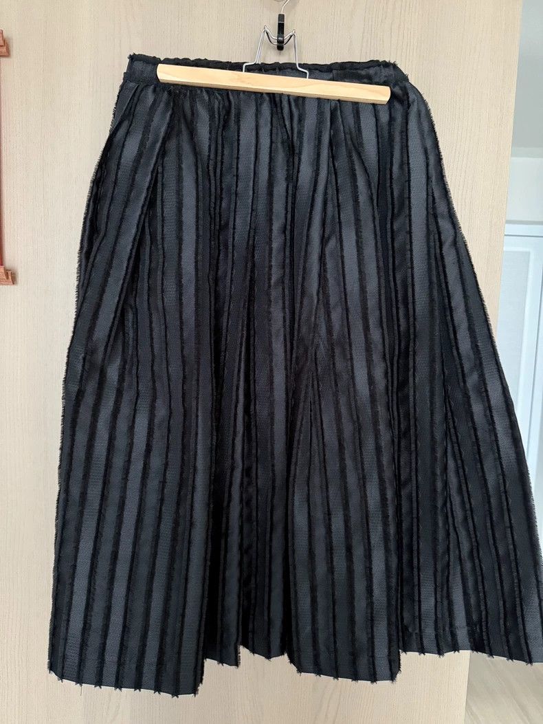 Comme des Garcons Comme Des Garcons size S Black flocked fur-trimmed striped Size 25" / US 0 / IT 36 - 2 Thumbnail