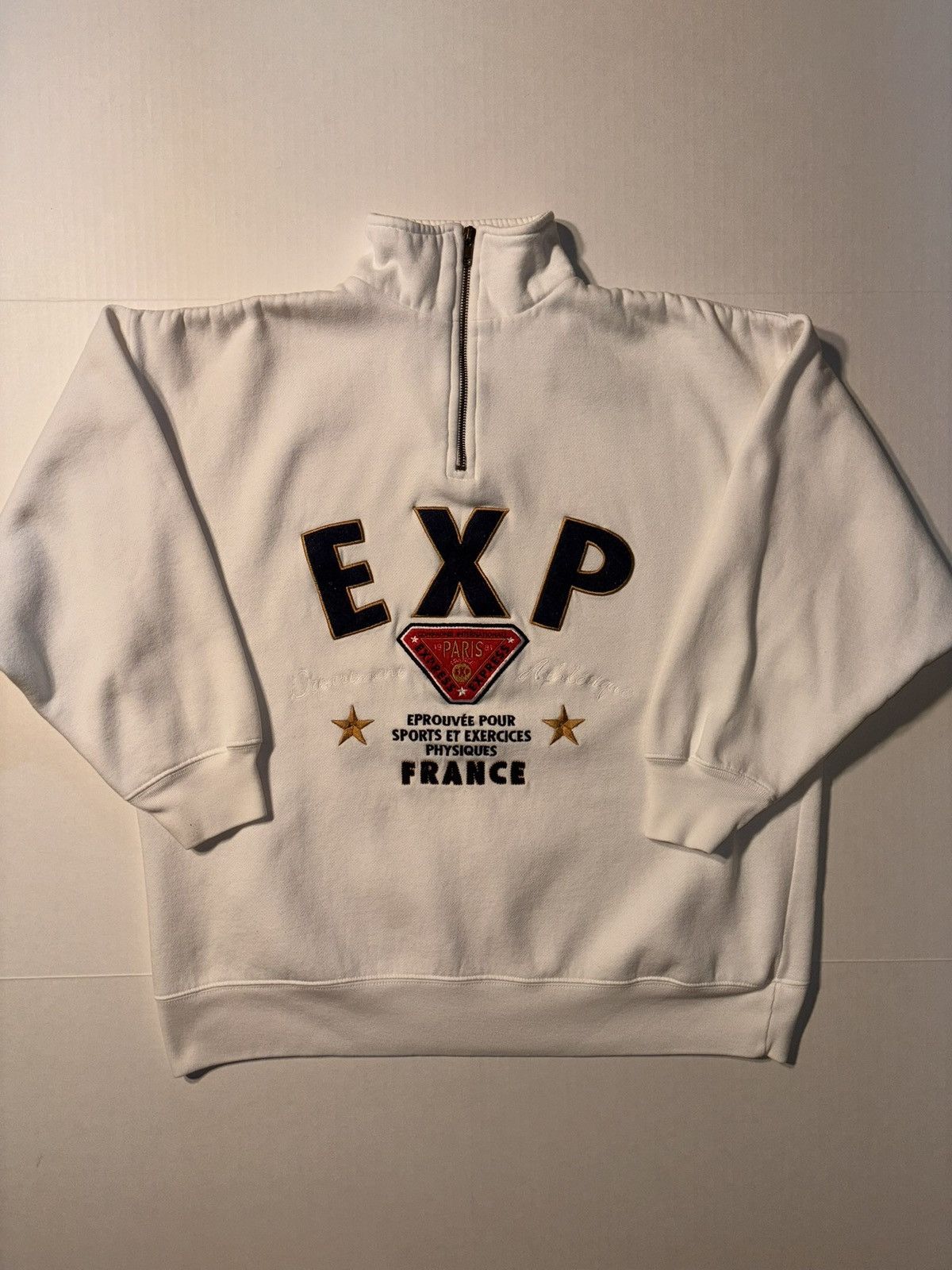 Express Express Athletique Paris Embroidered 90s Quater Zip Pullover Size US S / EU 44-46 / 1 - 1 Thumbnail