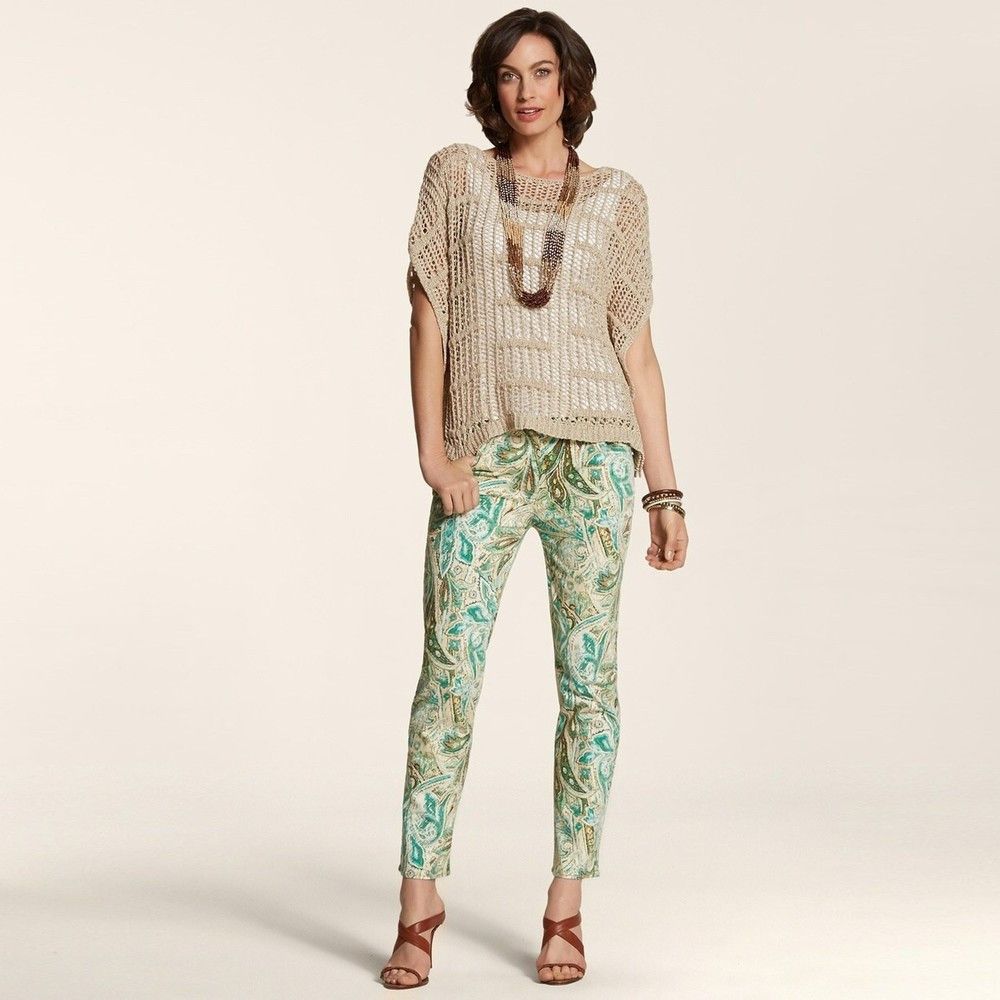Chicos Chico's Exotic Paisley Skimmer Pants Size 2.5 US L Size 36" / US 14 / IT 50 - 2 Thumbnail