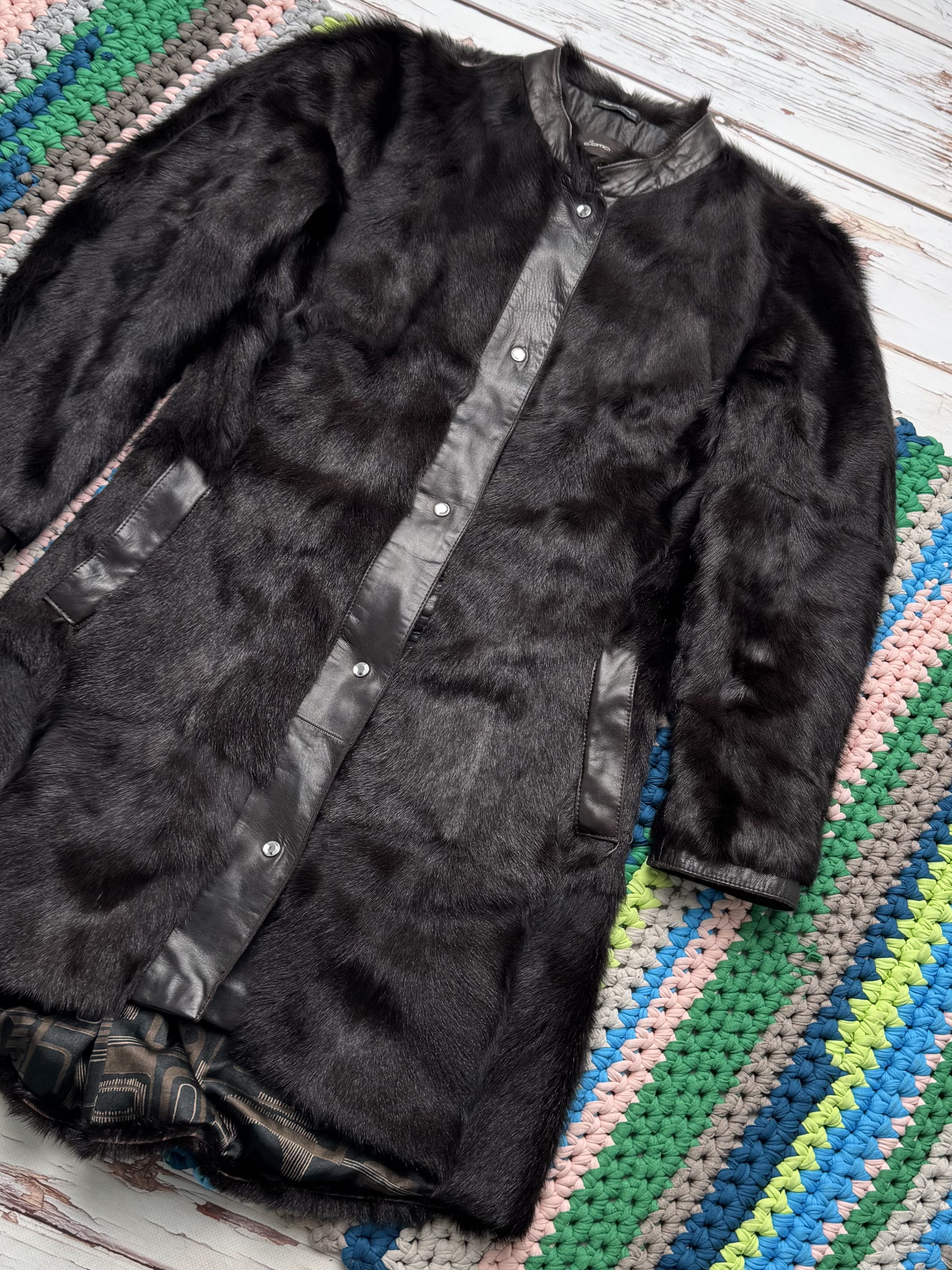 Vintage Women Vintage Real Fur Coat Dark Brown Leather Long Jacket Size S / US 4 / IT 40 - 7 Thumbnail