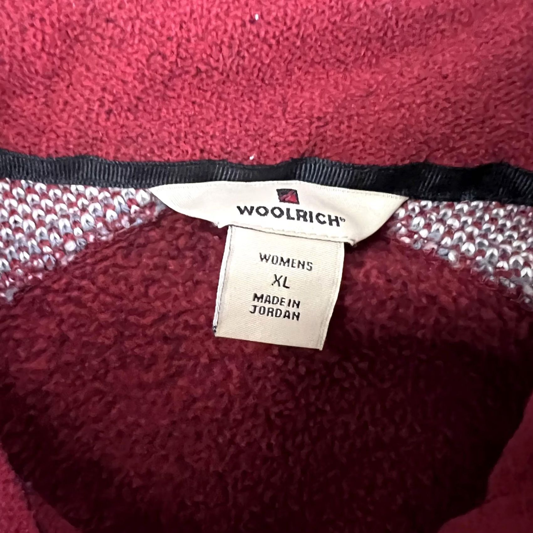 Vintage Woolrich Woolrich Fleece Sweater Womens XL Red Quarter Zip Snowflake Pullover Winter Size XL / US 12-14 / IT 48-50 - 2 Thumbnail