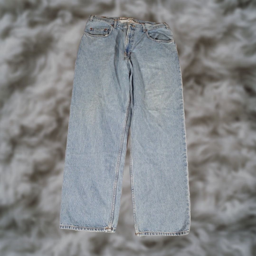 Gap VINTAGE Gap Baggy Fit Relaxed Straight Leg Denim Jeans Mens 37x32 Blue Cotton Size US 37 - 1 Thumbnail