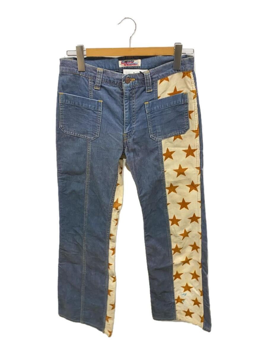 image of Hysteric Glamour Bootcut Stars Corduroy Pants in Blue, Men's (Size 30)