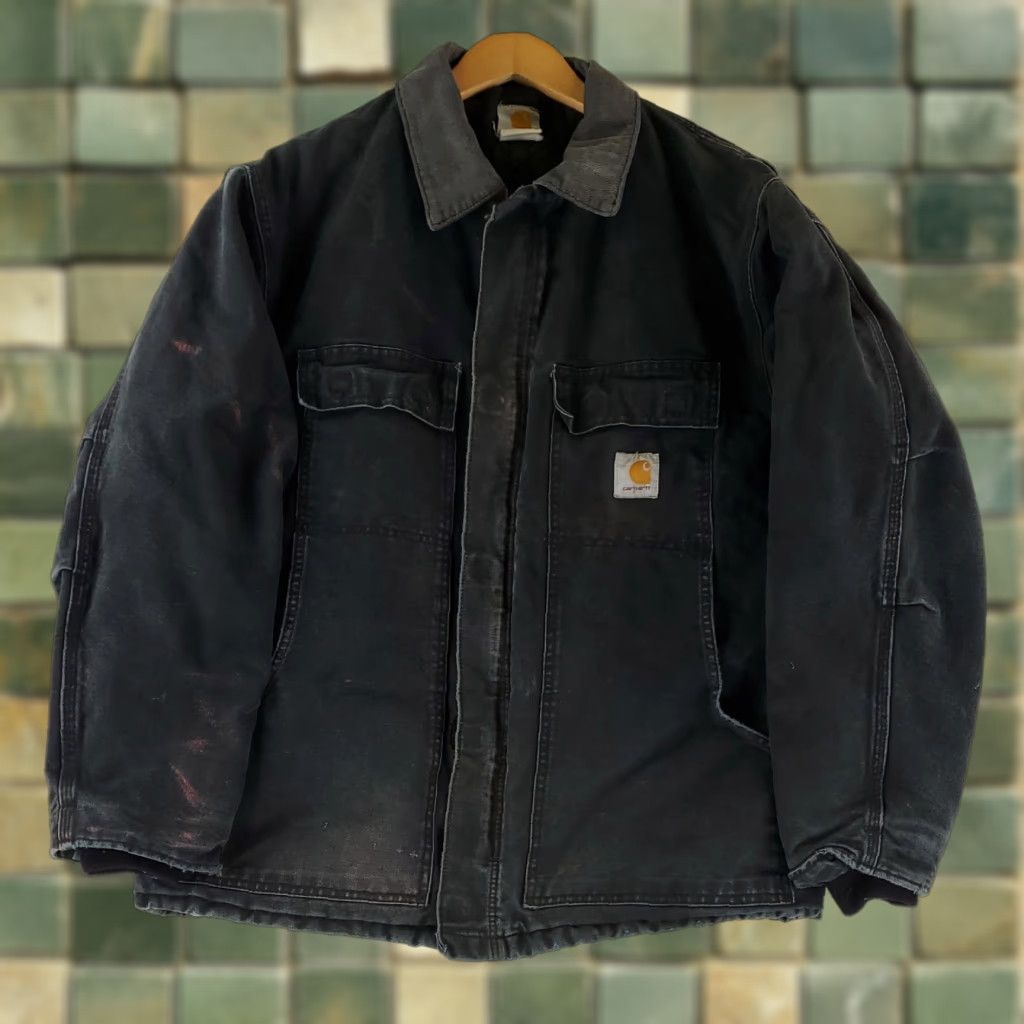 Carhartt VINTAGE Carhartt Jacket Traditional VTG 80s 90s Chest Pockets Corduroy Black Mens XL Bomber Jacket Size US XL / EU 56 / 4 - 1 Thumbnail