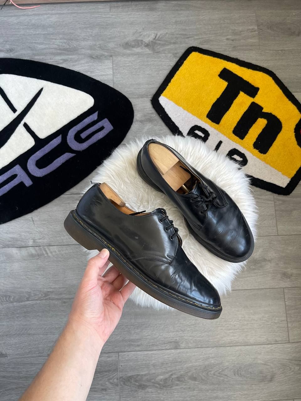 Pre-owned Dr. Martens Made In England Platform Shoes In Black