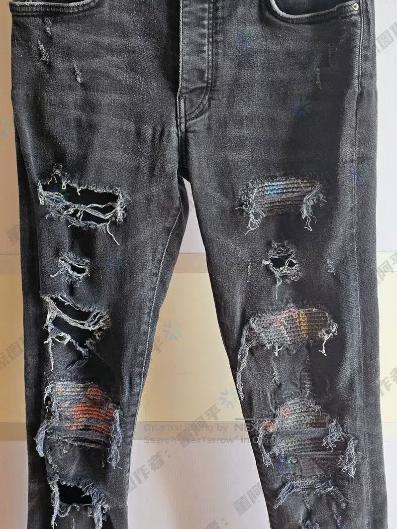 Amiri Amiri Size 30 Black hole-ridden jeans Size US 30 / EU 46 - 2 Thumbnail