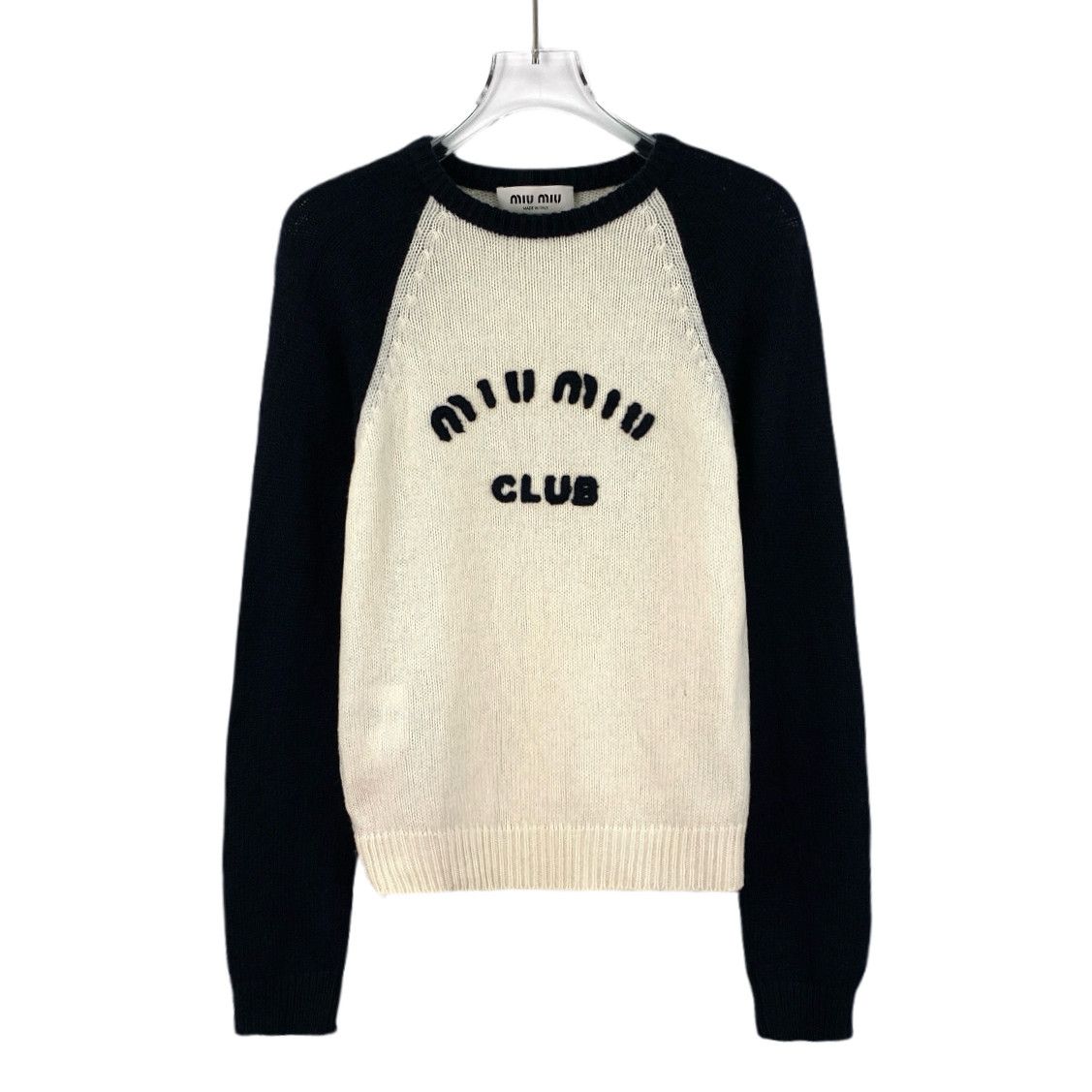 Miu Miu Miu Miu Sweater – Colorblock Logo Wool (Size 42) Size M / US 6-8 / IT 42-44 - 1 Thumbnail