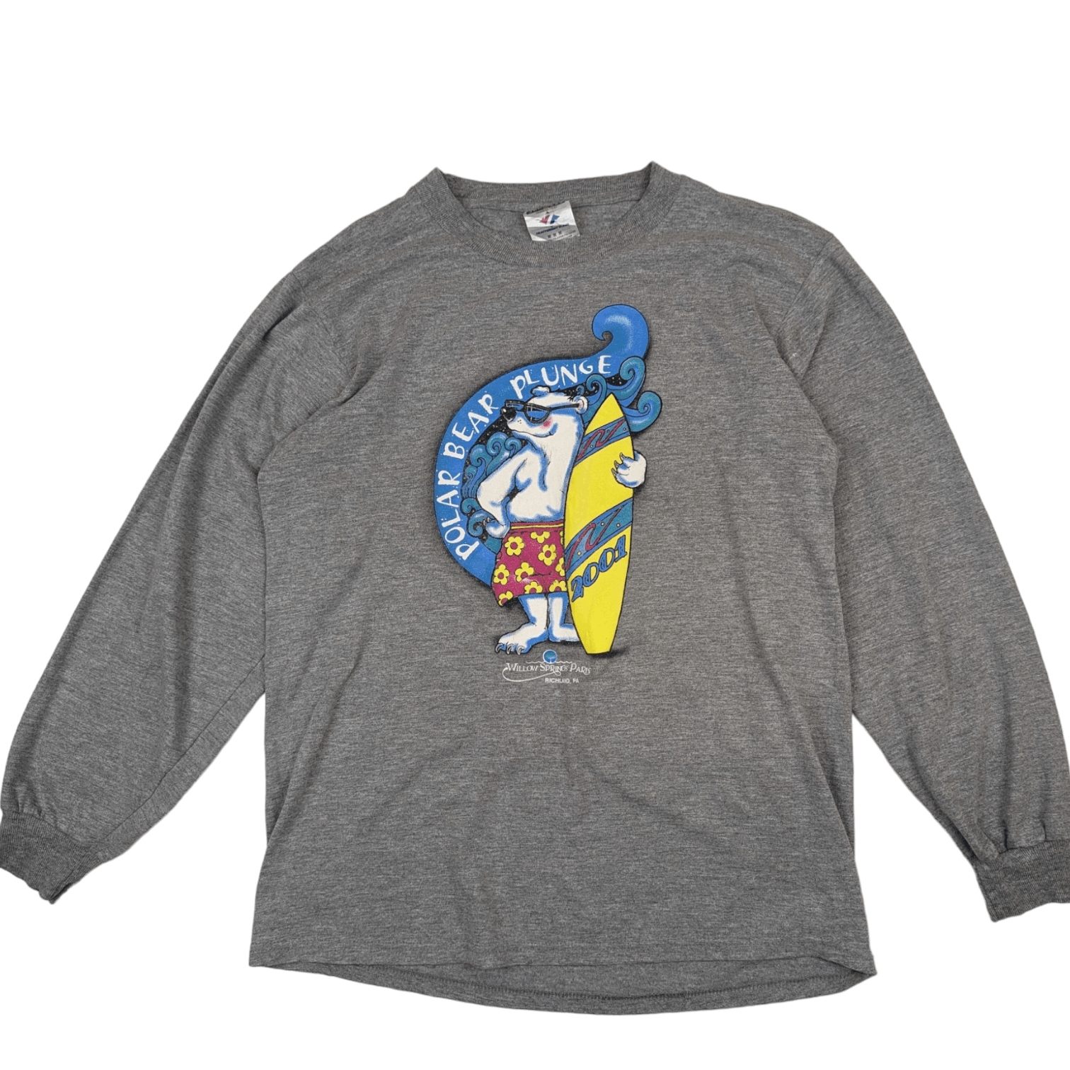 Jerzees Vintage 2001 POLAR BEAR PLUNGE Surf Long Sleeve T-Shirt Size US M / EU 48-50 / 2 - 2 Thumbnail