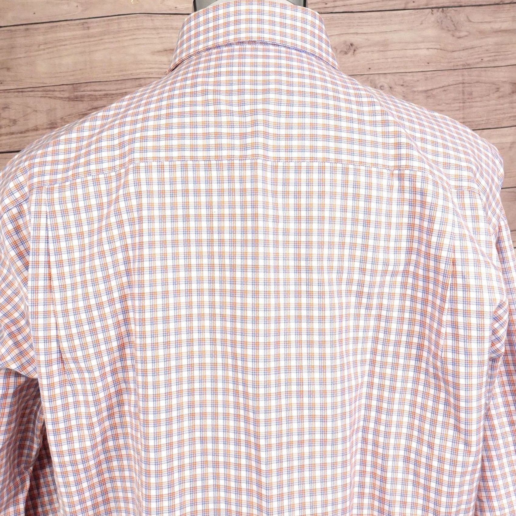 David Donahue David Donahue Dress Shirt Mens 16.5 34/35 Regular Check Cotton Shirt Size 46R - 5 Thumbnail