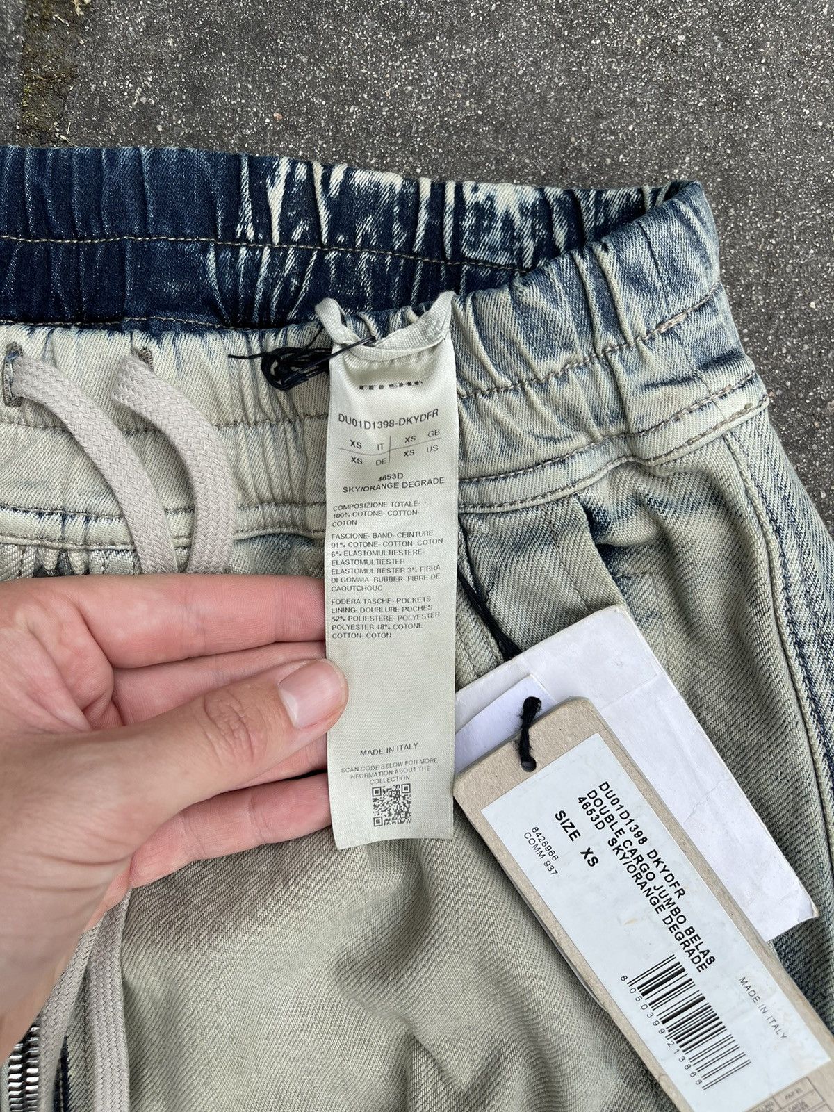 SS24 DRKSHDW denim double bela cargos distressed jumbo nwt