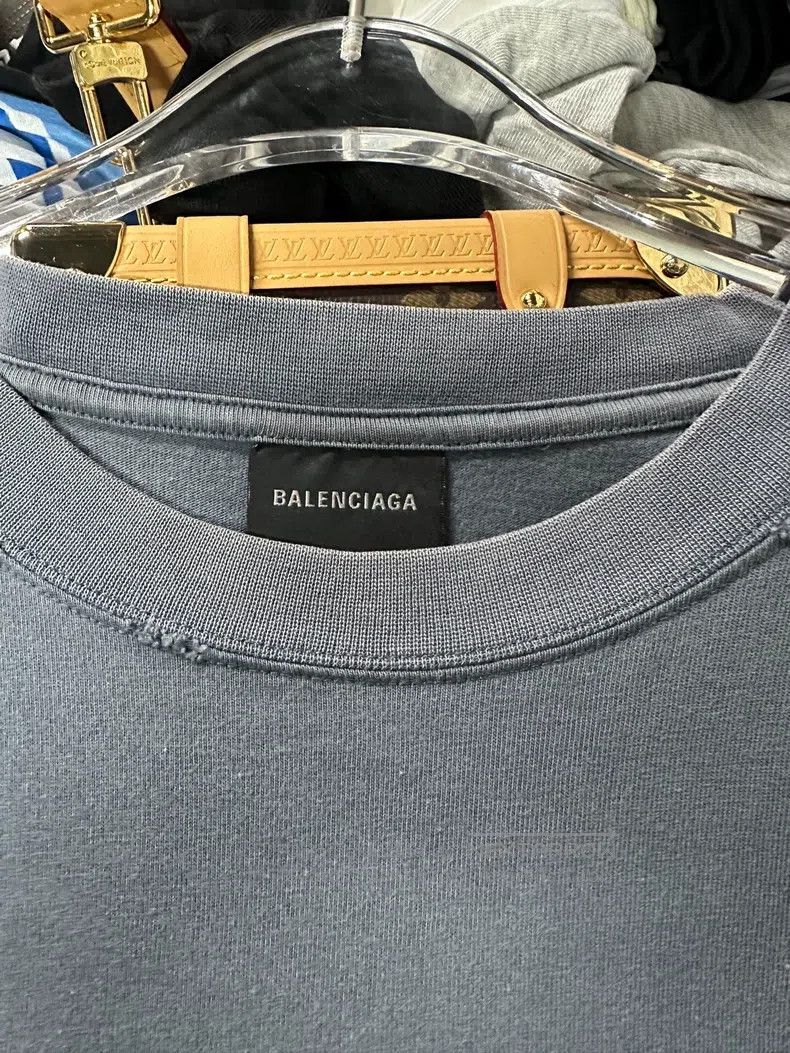 Balenciaga Balenciaga Double B Splatter Short Sleeve, Mist Blue Size US M / EU 48-50 / 2 - 3 Thumbnail