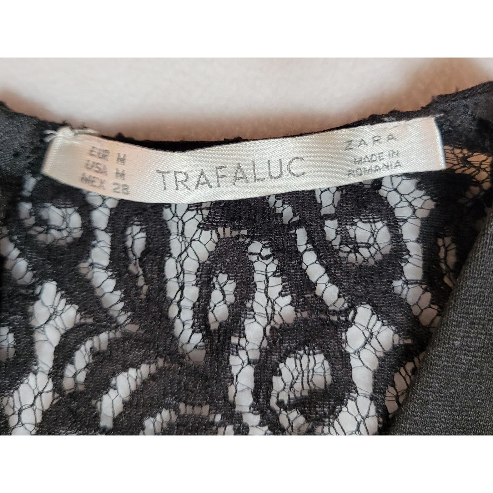 Zara TRAFALUC Zara Women's Dress Medium Black Mini Bodycon Lace. Size M / US 6-8 / IT 42-44 - 11 Thumbnail