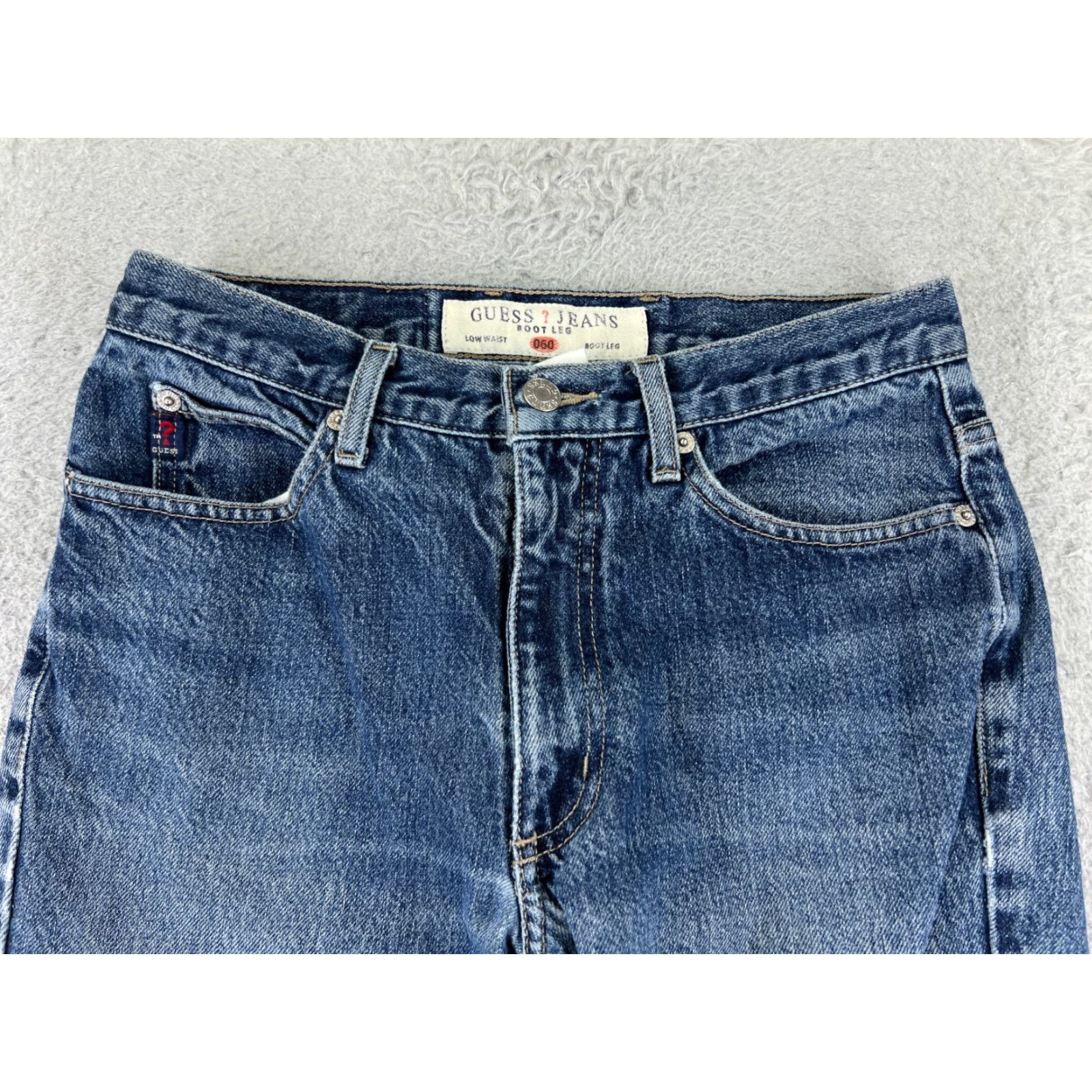 Guess VINTAGE Guess Jeans Womens 29 Blue Denim Jeans Bootcut Low Waist Cotton 26x27 Size 29" - 4 Thumbnail