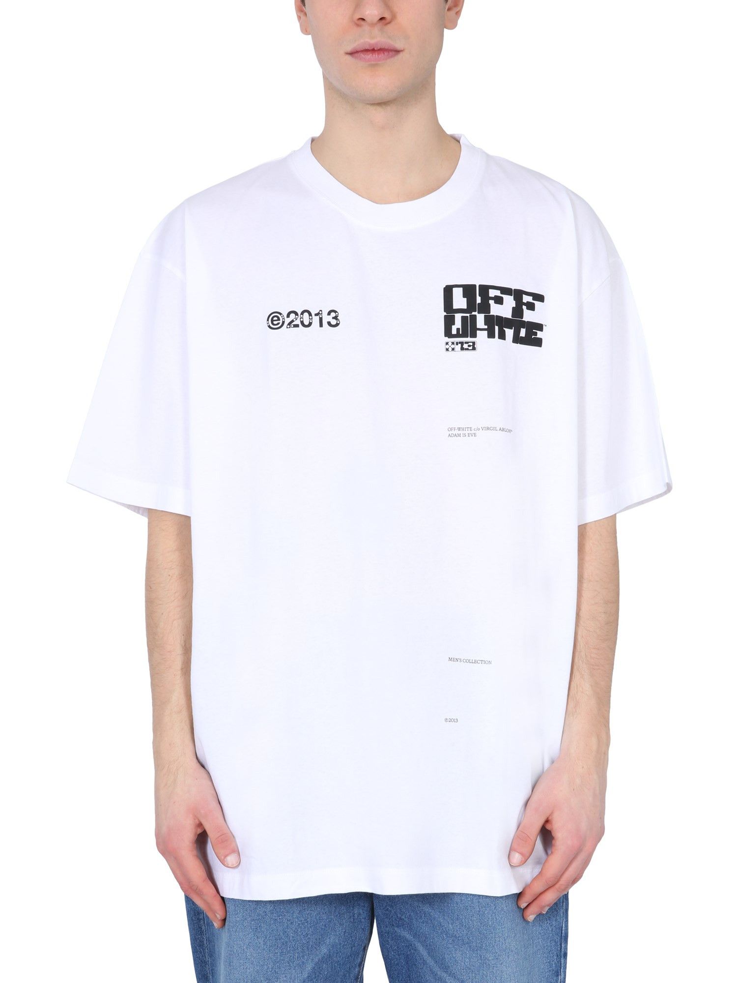 Off-White White Tech Marker Adam Is Eve Oversized T-shirt Size US XS / EU 42 / 0 - 3 Thumbnail
