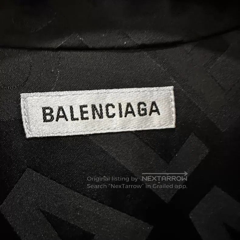 Balenciaga Balenciaga Dark Pattern All-Over Printed Logo Letter Shirt Size 4XL / US 24-26 - 5 Thumbnail