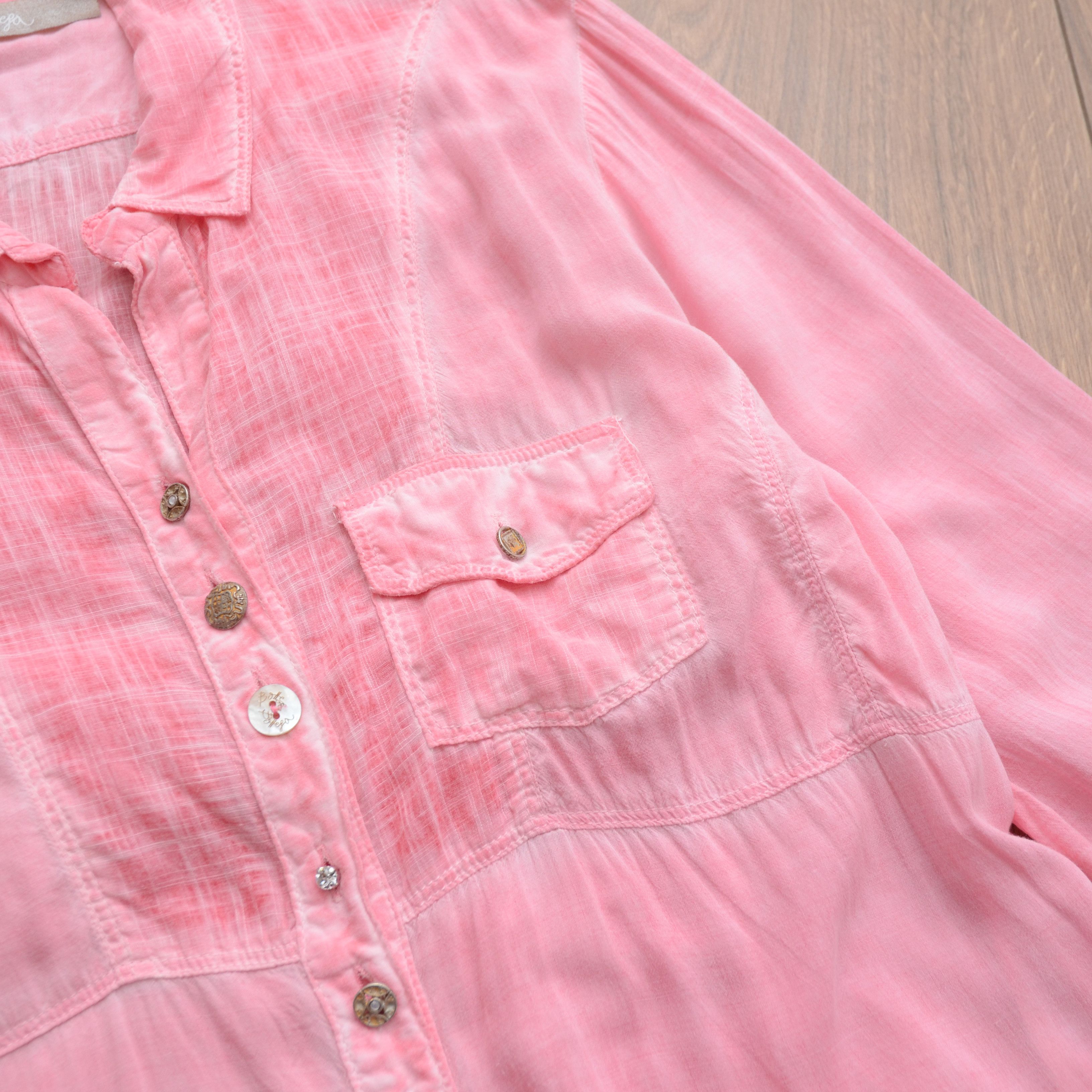 Bottega Desires Bottega by Elisa Cavaletti Pink Capri Blouse Shirt Top L Y2K Size L / US 10 / IT 46 - 8 Thumbnail