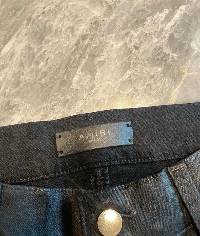 Amiri Amiri waxed mx2 black samurai jeans Size US 33 - 2 Thumbnail