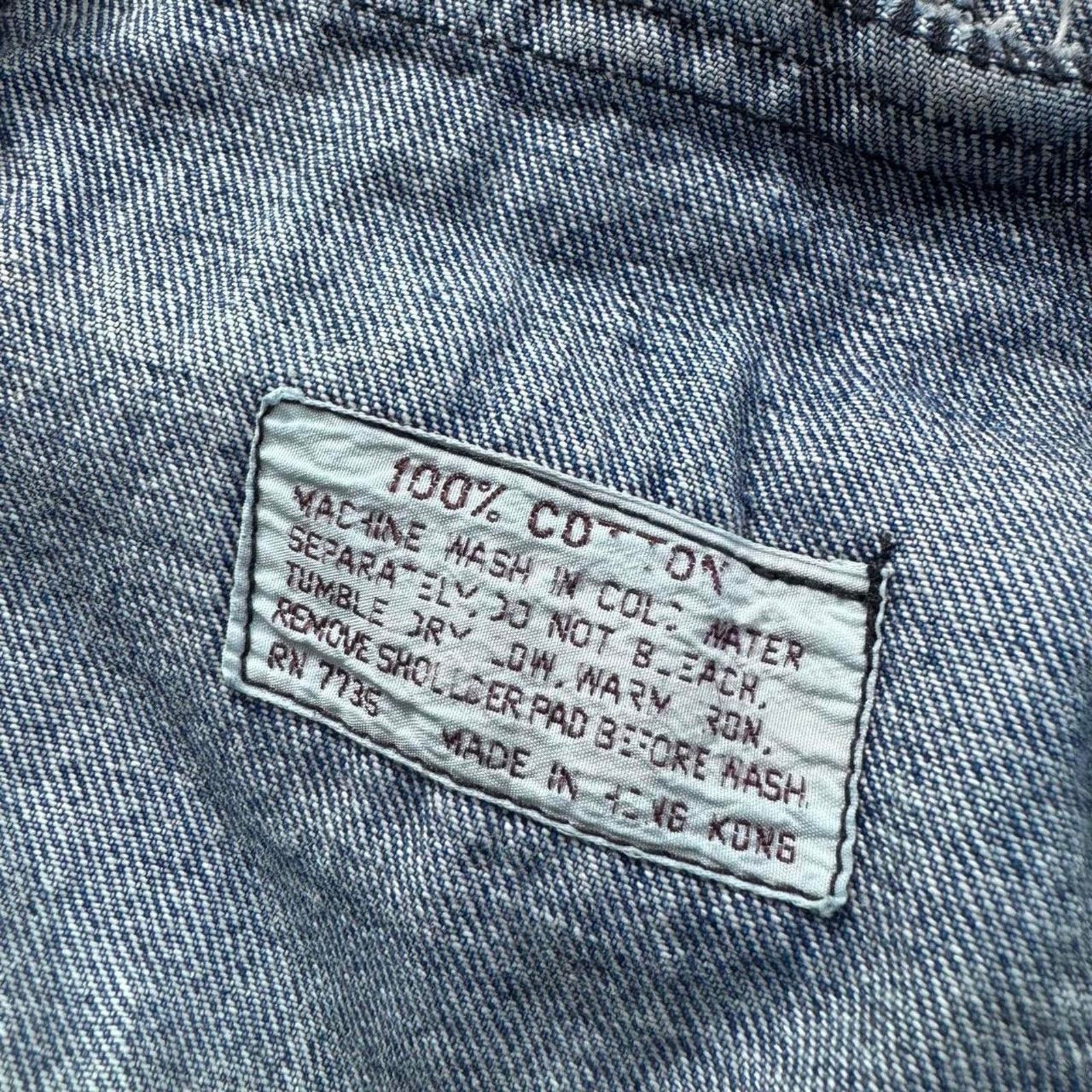 Vintage Vintage Denim Oversized Jacket One Button Shawl Collar Size S / US 4 / IT 40 - 6 Thumbnail