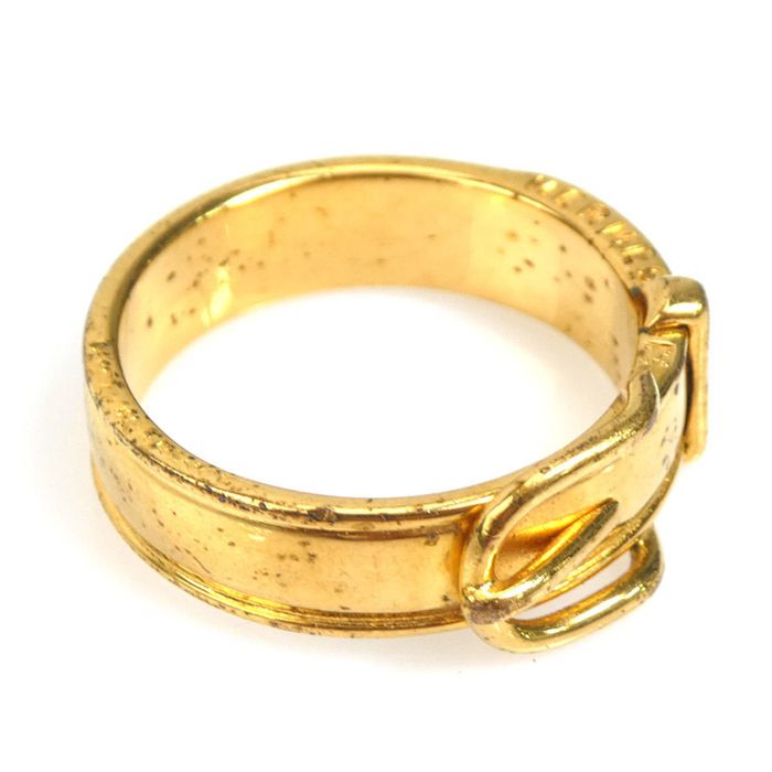 HERMES scarf ring metal gold ladies