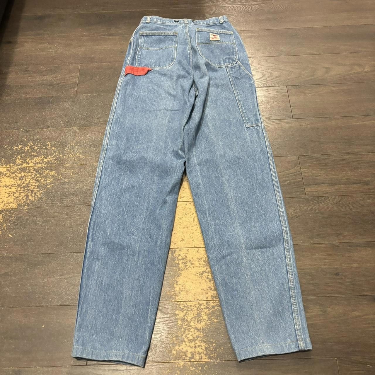 Designer Vintage Light Washed Blue Gwg Red Strap Jeans 70s Size US 26 / EU 42 - 6 Thumbnail