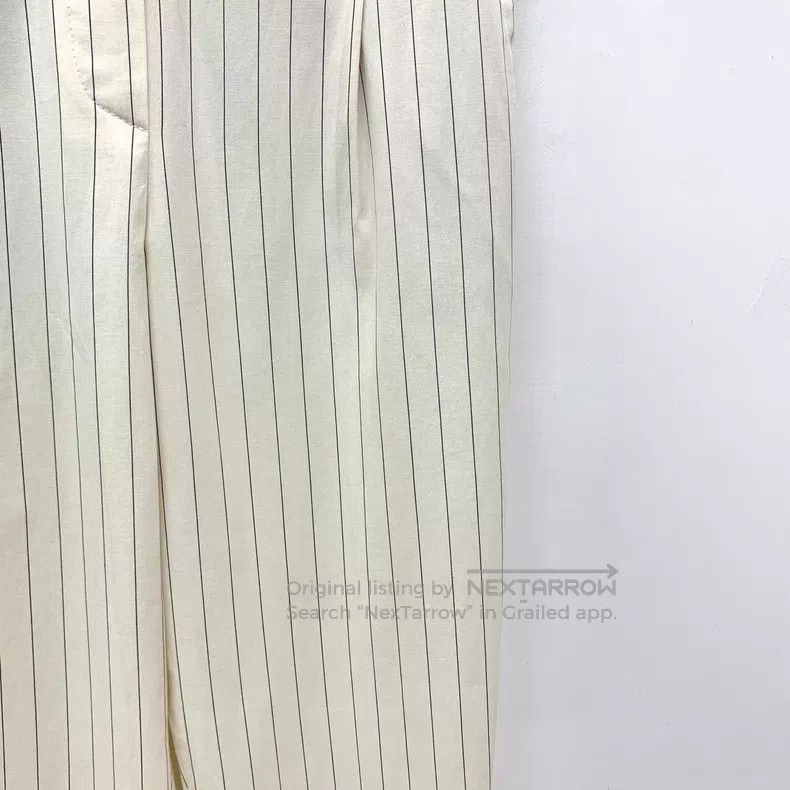 Brunello Cucinelli Brunello Cucinelli White Vertical Striped Cotton Casual Lo Size 26" / US 2 / IT 38 - 4 Thumbnail