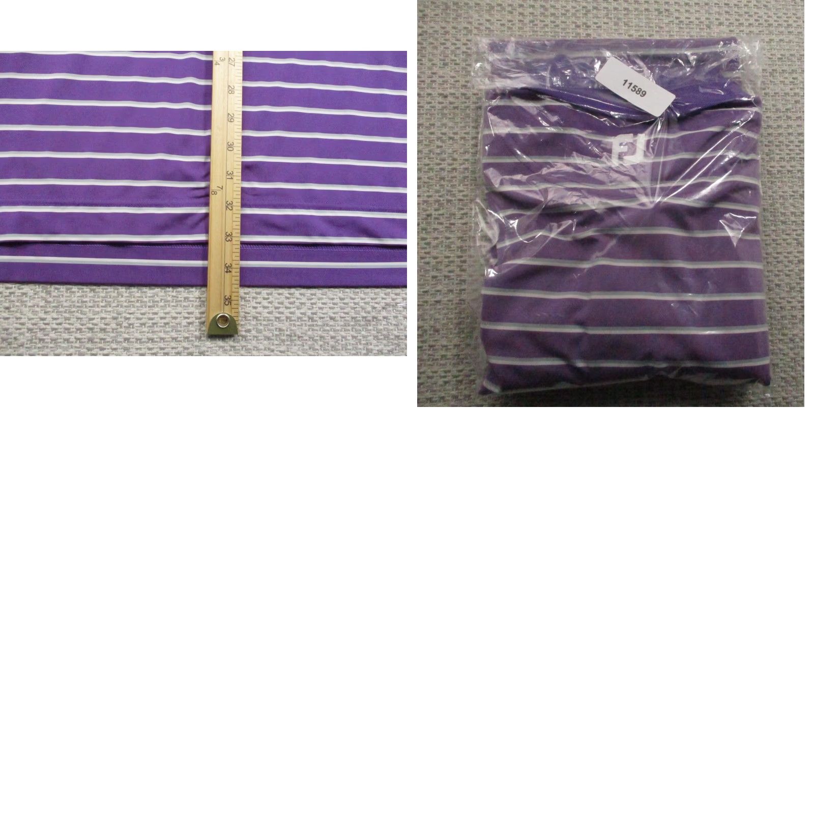 Footjoy FootJoy Polo Shirt Mens XL Purple Stripe Golf Performance Stretch Short Sleeve Polo Shirt Mens 2XL Size US XL / EU 56 / 4 - 9 Thumbnail