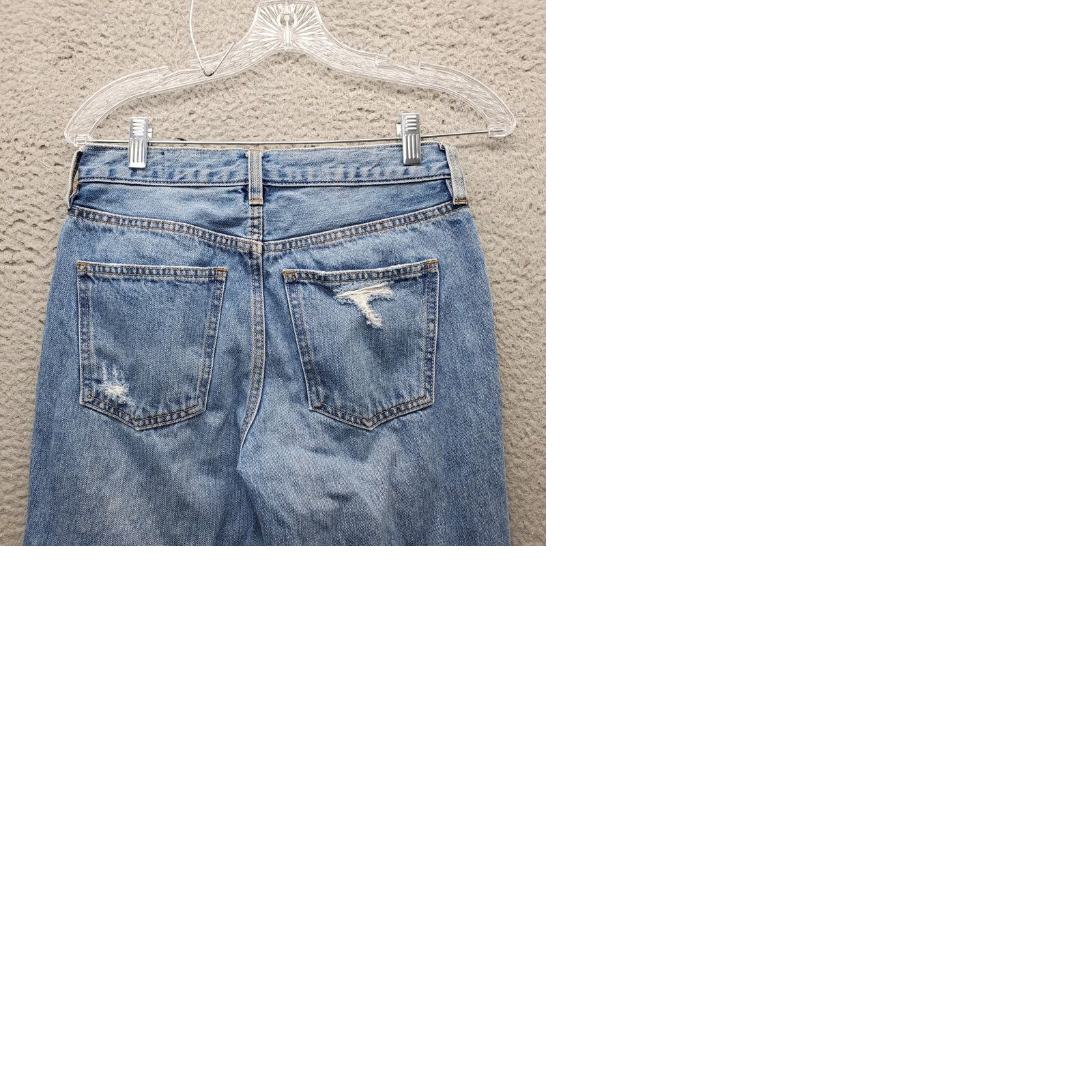 Free People Free People We The Free Jeans Womens 25 Blue Denim Regular Distressed High Rise Button Fly Size 42" / US 20 - 9 Thumbnail