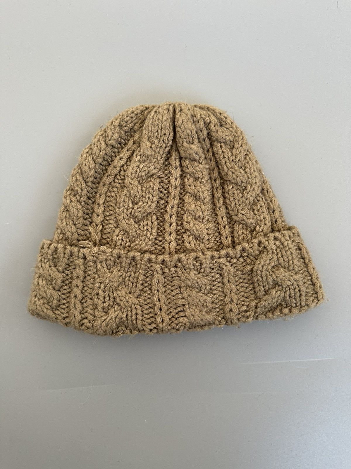 Harris Tweed Distinctive Harris Tweed Beige Cable Knit Beanie Size ONE SIZE - 5 Thumbnail