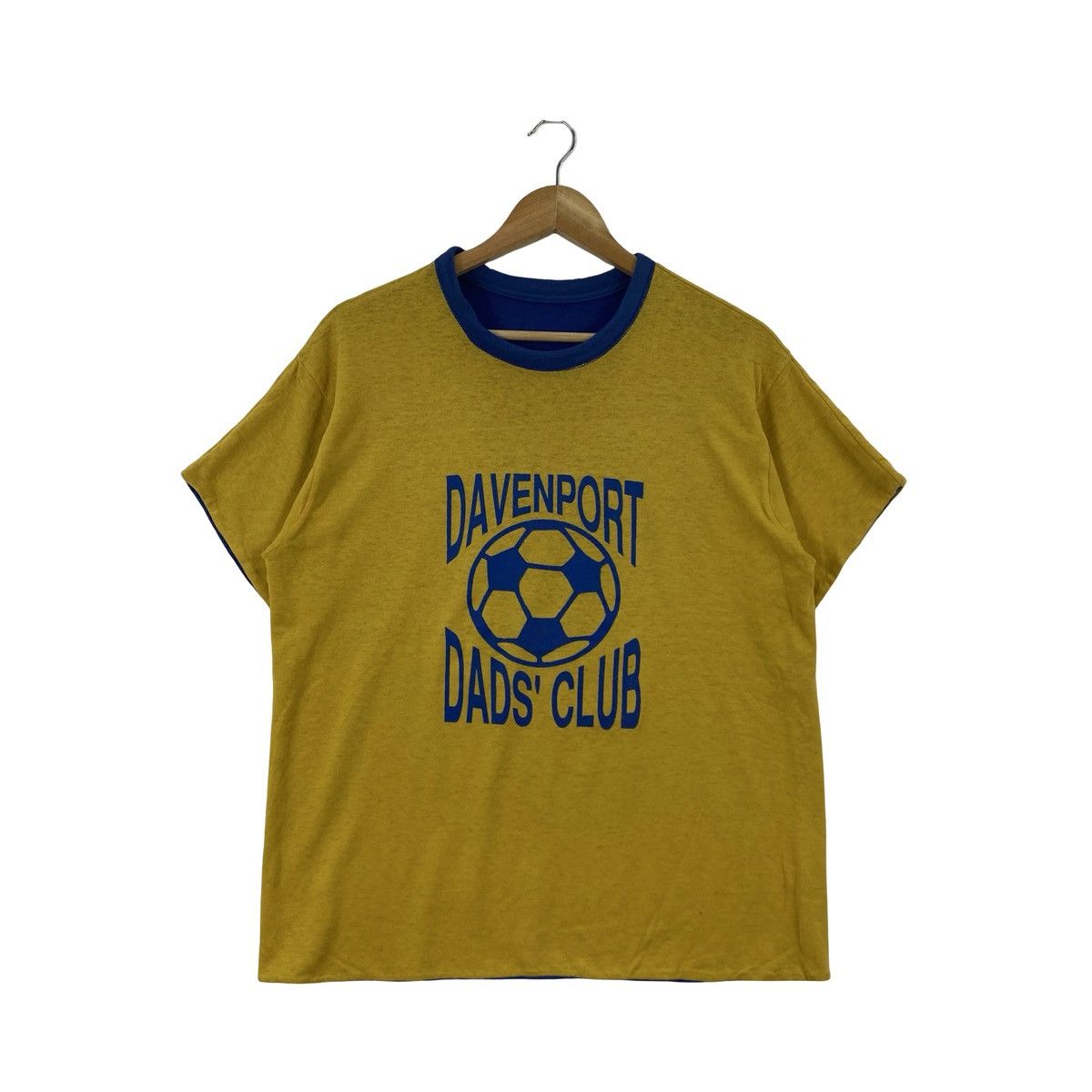 Vintage Vintage DAVENPORT DADS CLUB Ringer Soccer Graphic Tee, Retro Size US M / EU 48-50 / 2 - 3 Thumbnail