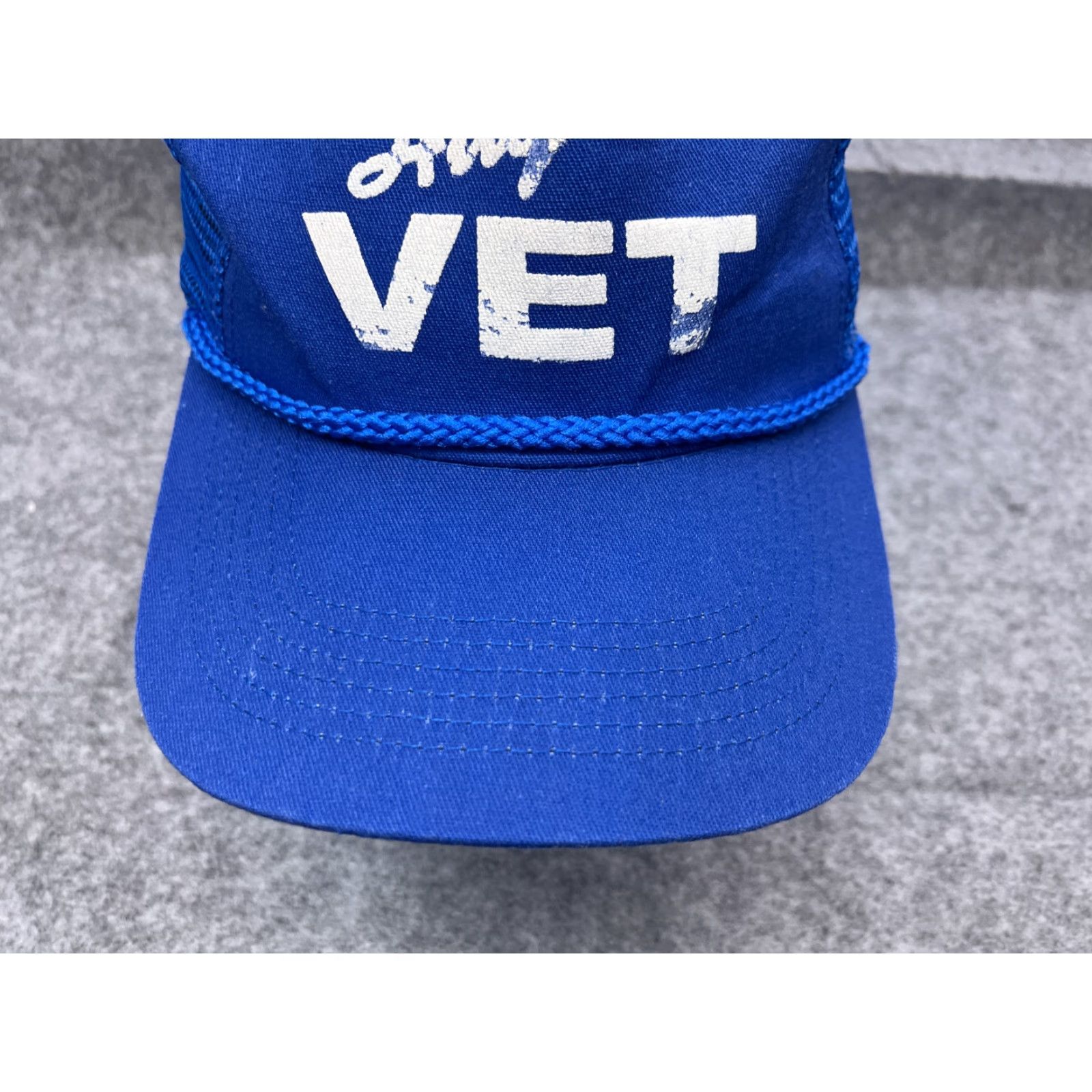 Vintage Hug A Vet Hat Cap Snap Back Adult One Size Blue Polyester Hatch Trucker Made USA Size ONE SIZE - 3 Thumbnail