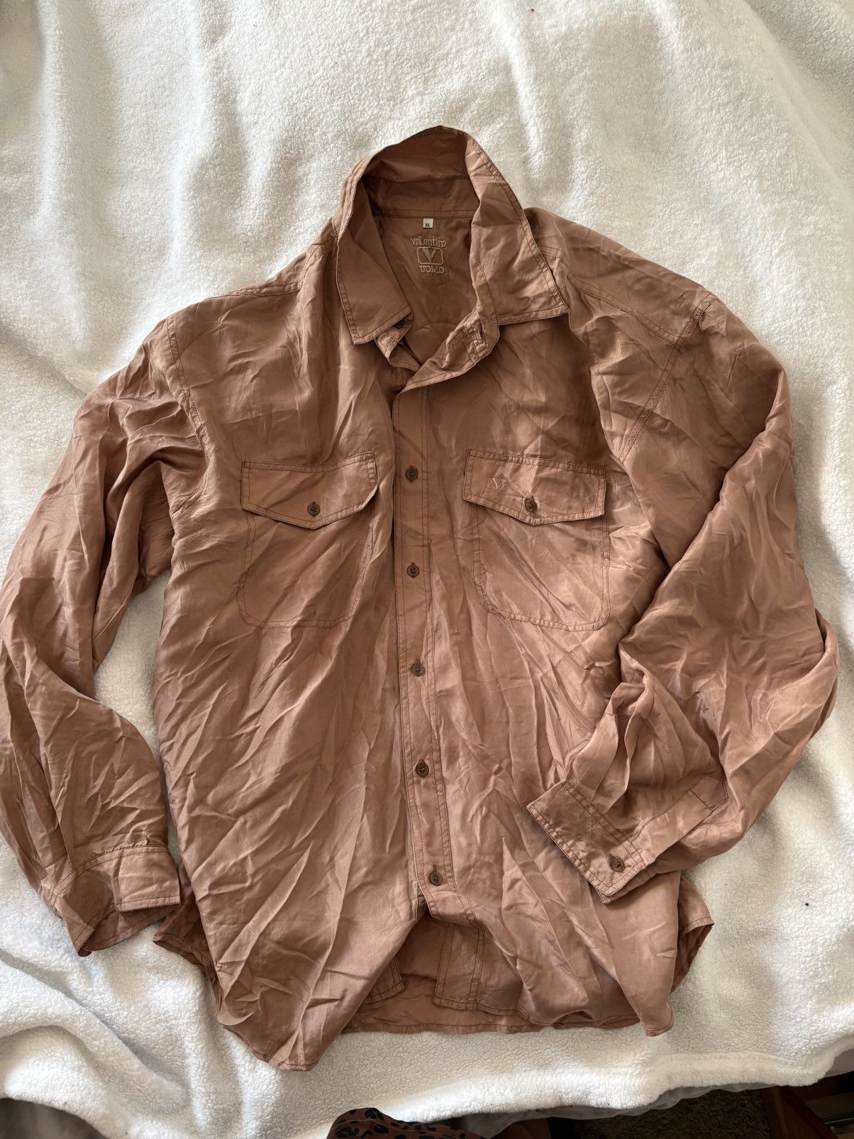 Valentino Valentino Uomo 100% Silk Long Sleeve Shirt Size US XL / EU 56 / 4 - 1 Thumbnail