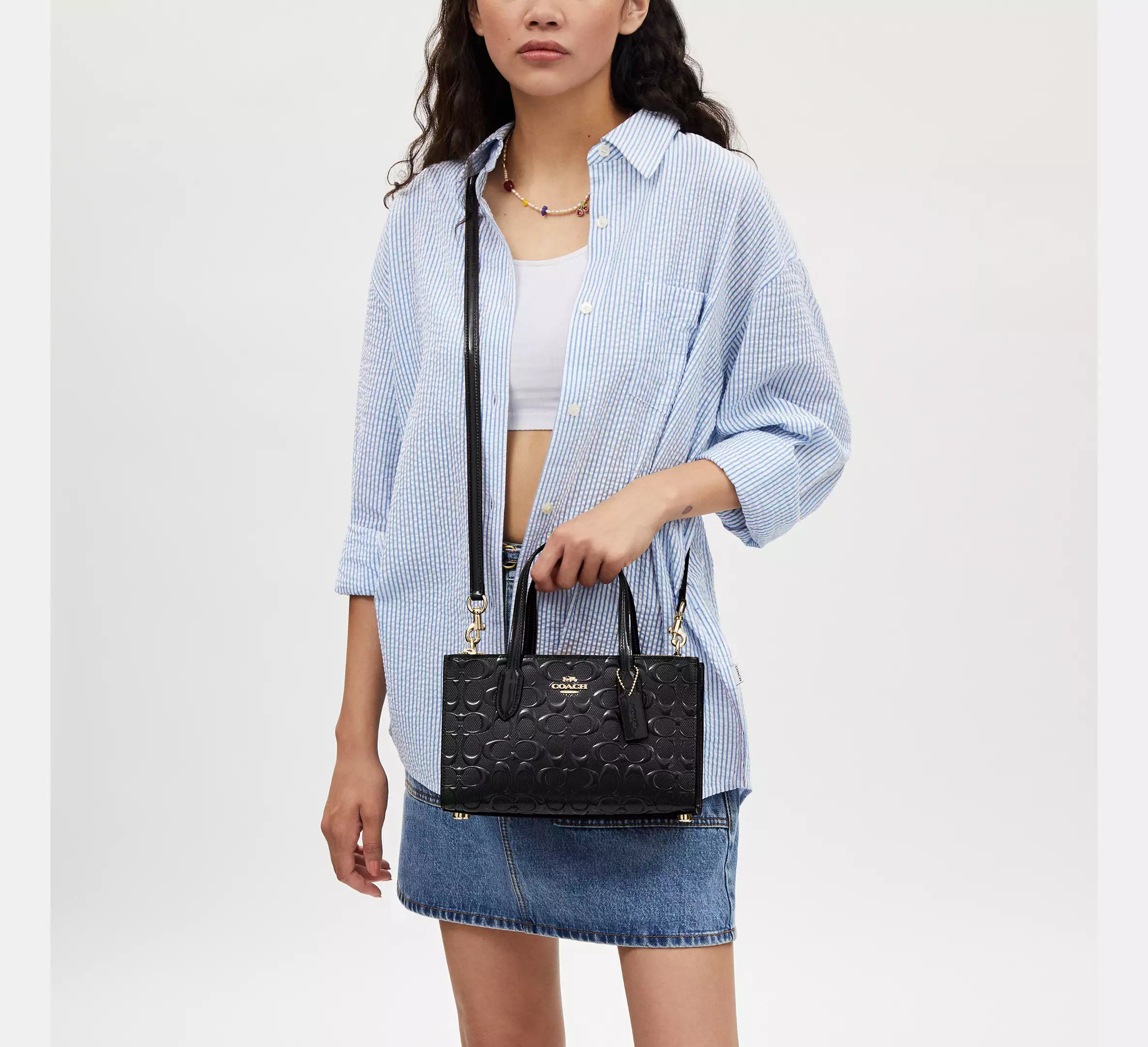 Coach Nina Small Tote Bag In Signature Leather CV400 Size ONE SIZE - 7 Thumbnail